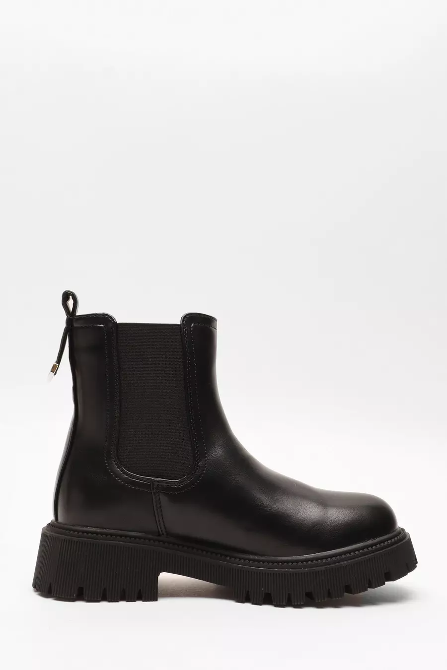 Black Faux Leather Chelsea Boots QUIZ Clothing