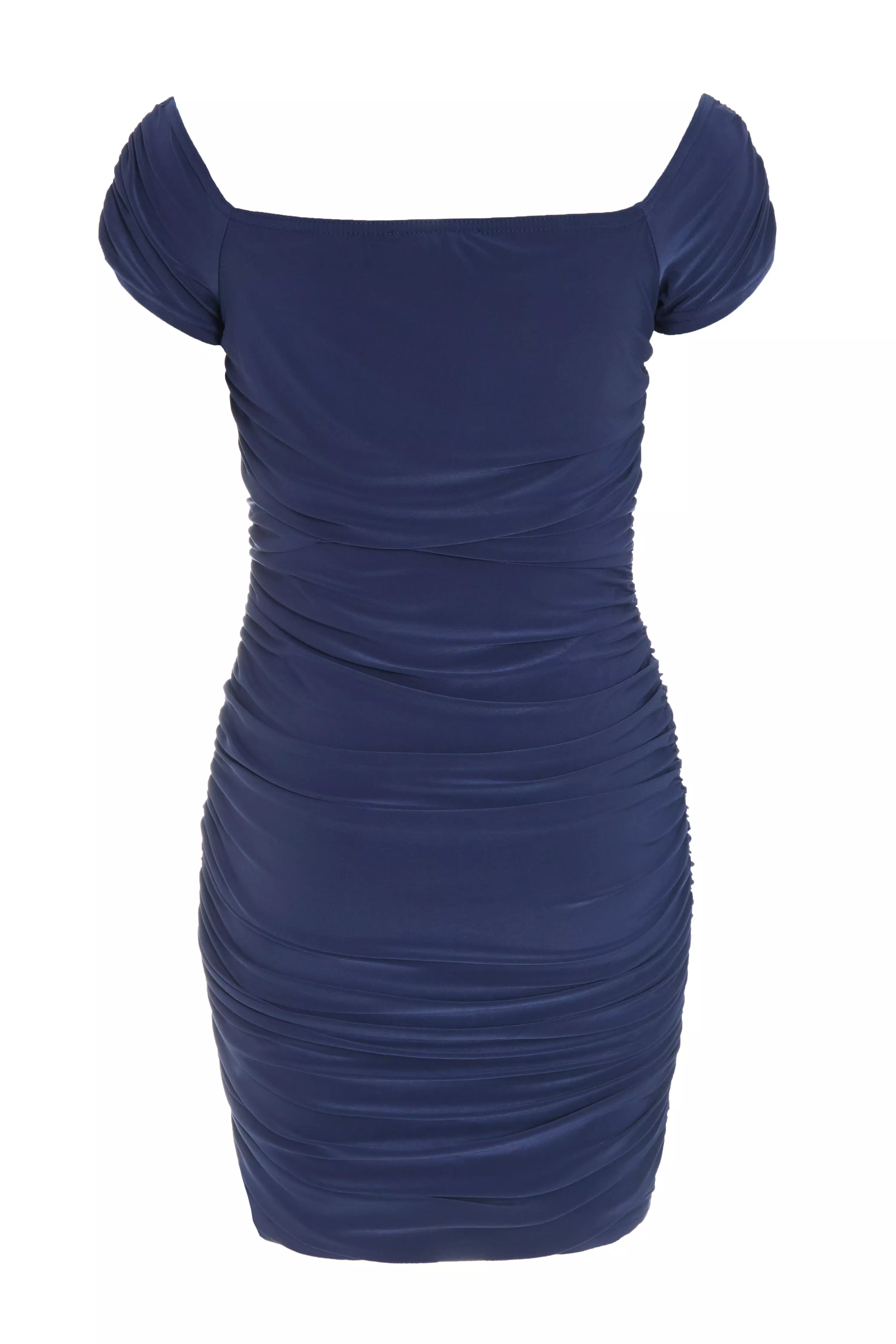 Navy Ruched Bodycon Mini Dress