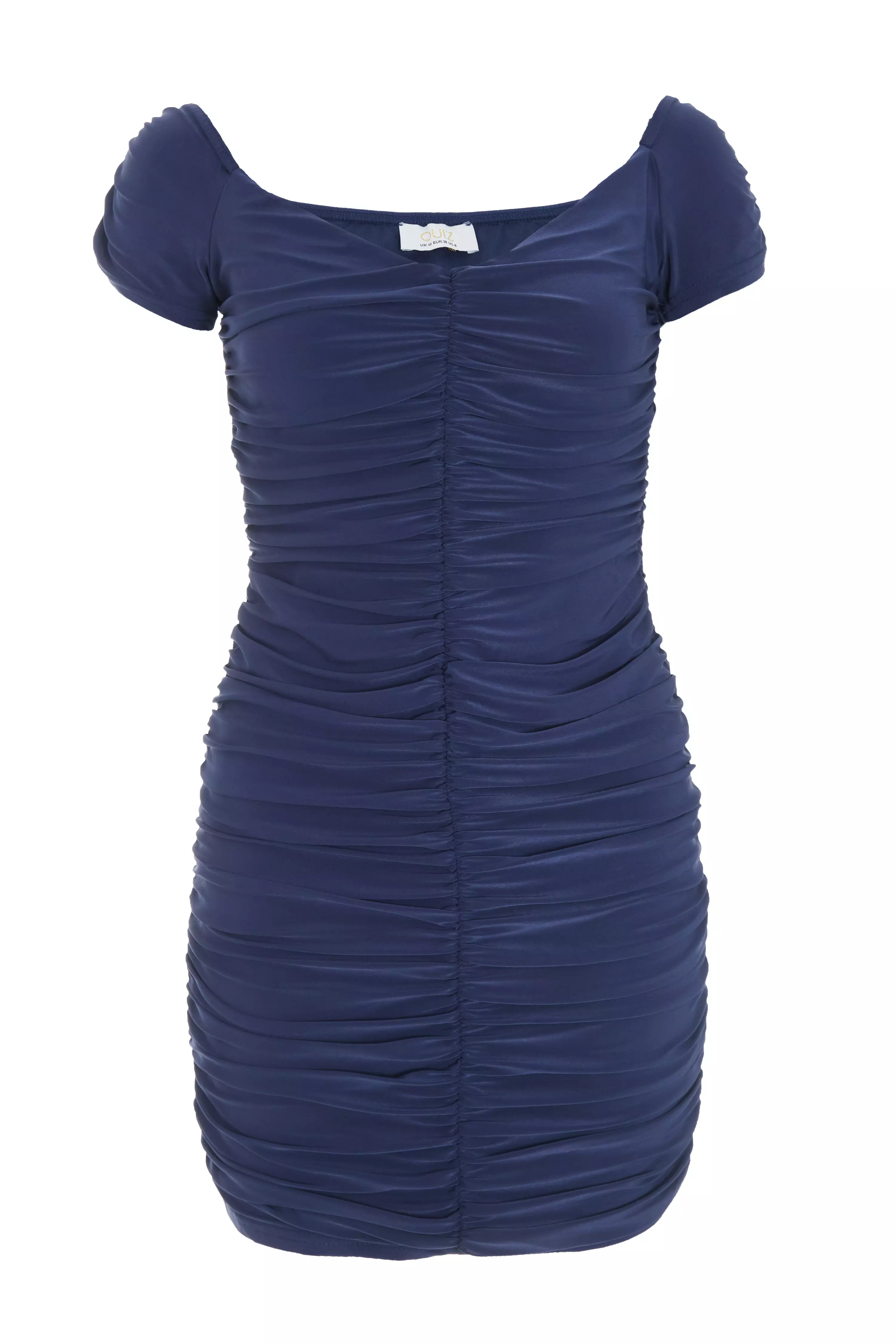 Navy Ruched Bodycon Mini Dress