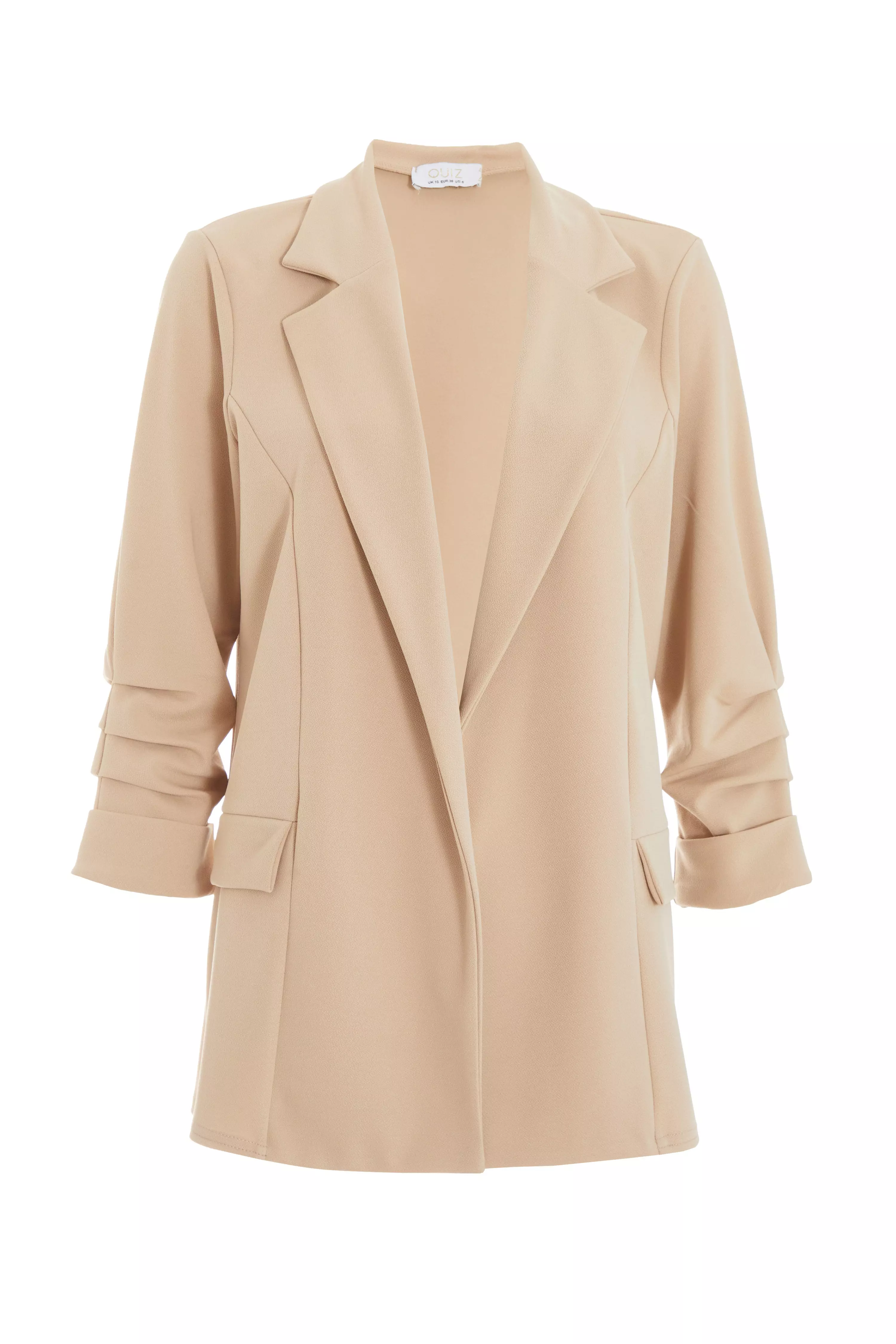 Stone Ruched Sleeve Blazer