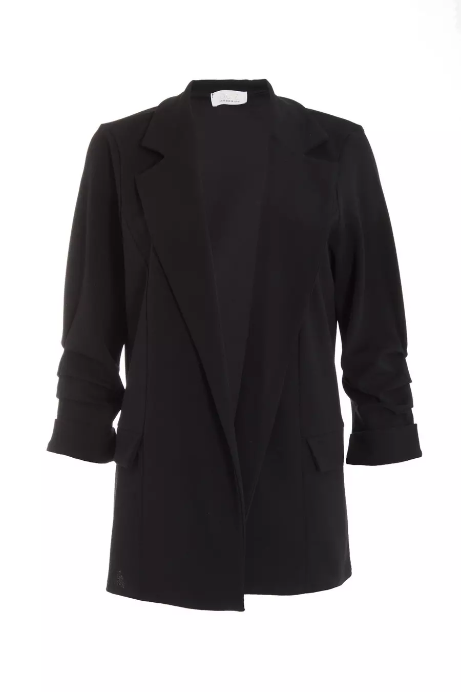 Black blazer ruched sleeves best sale