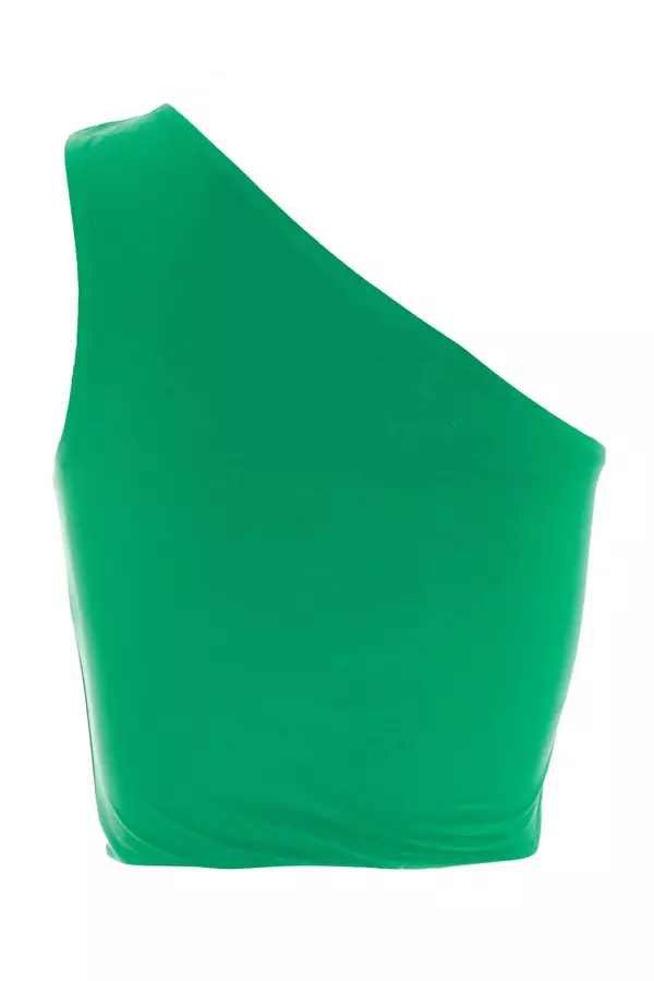 Jade Green Ruched Crop Top