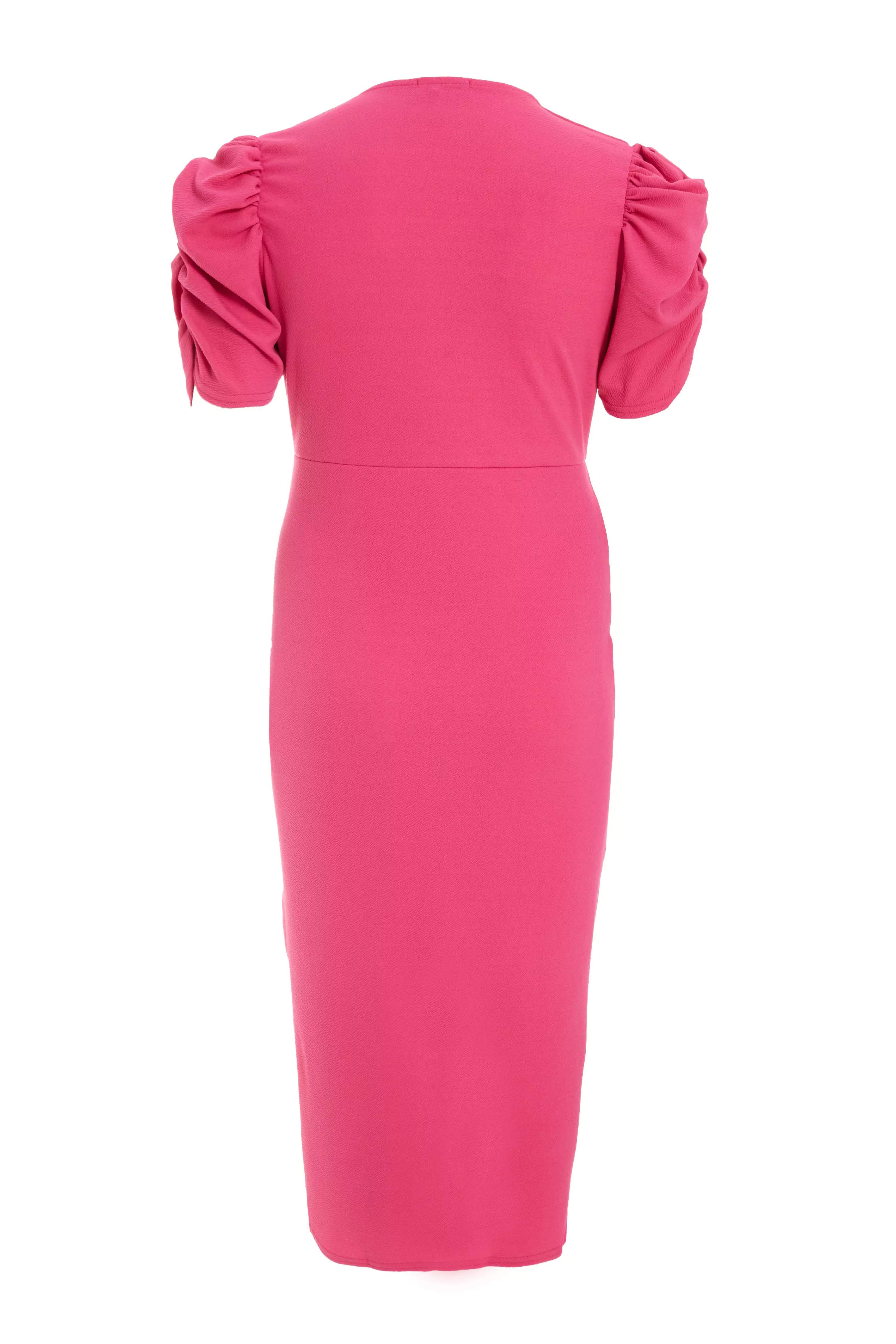 Curve Pink Wrap Midi Dress