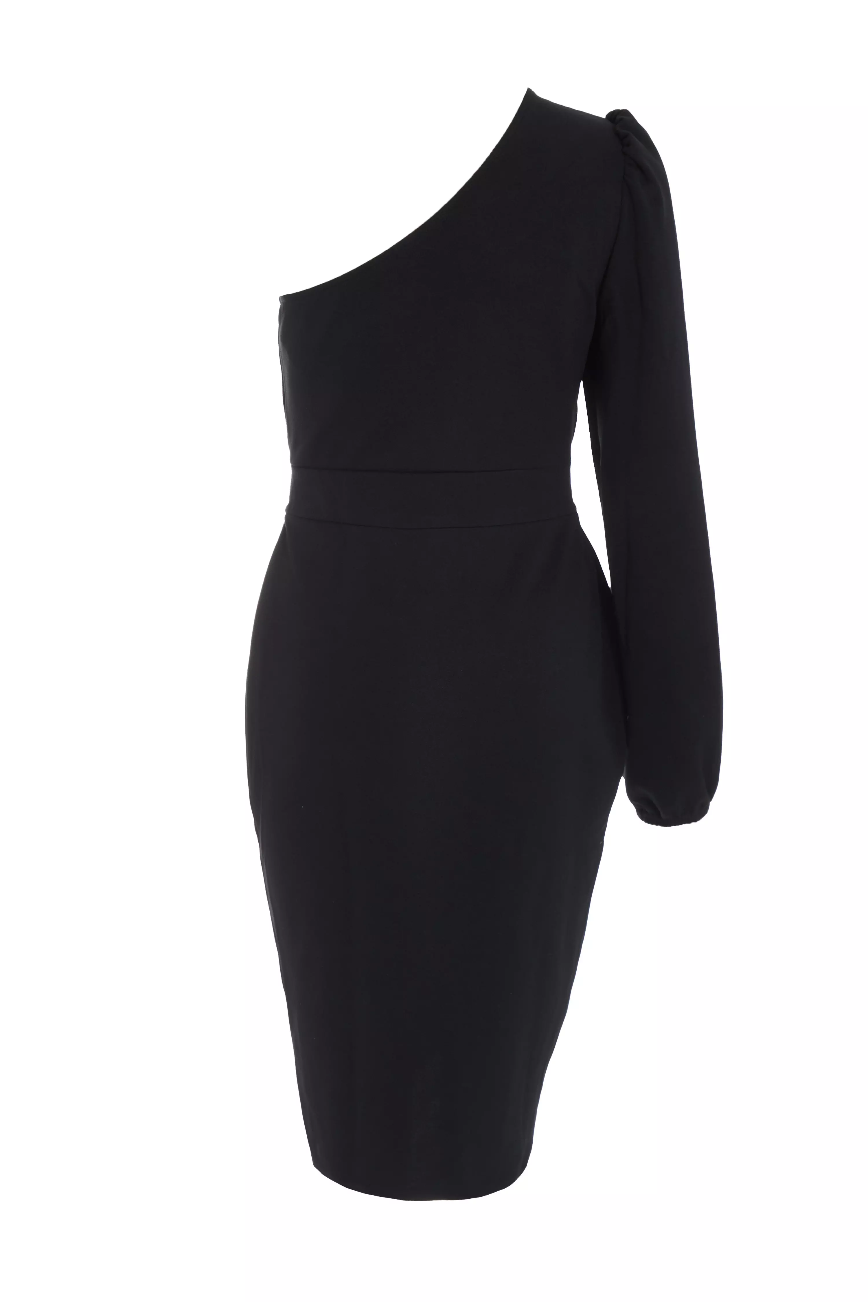 Black One Sleeve Bodycon Mini Dress