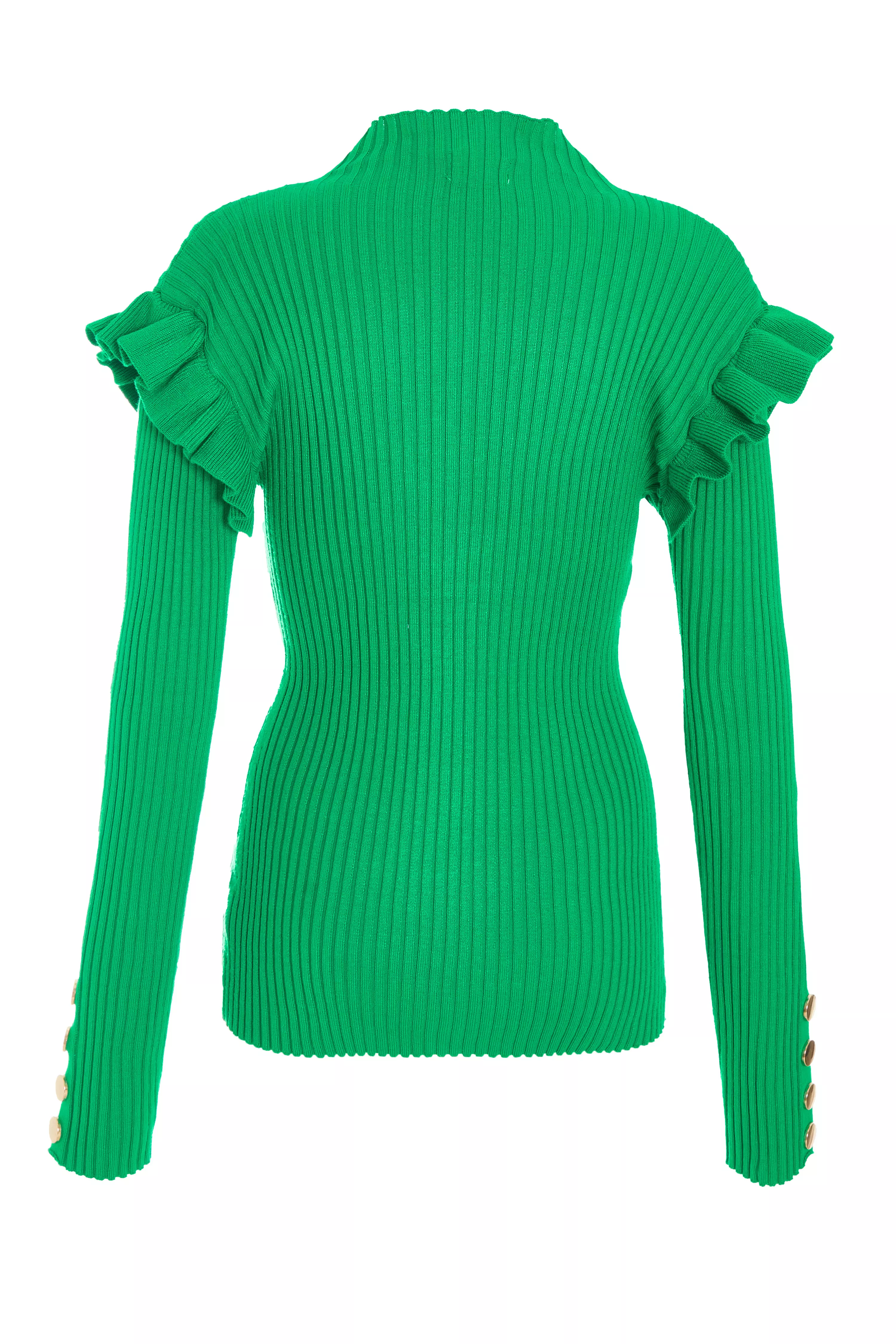 Green Knit Frill Jumper