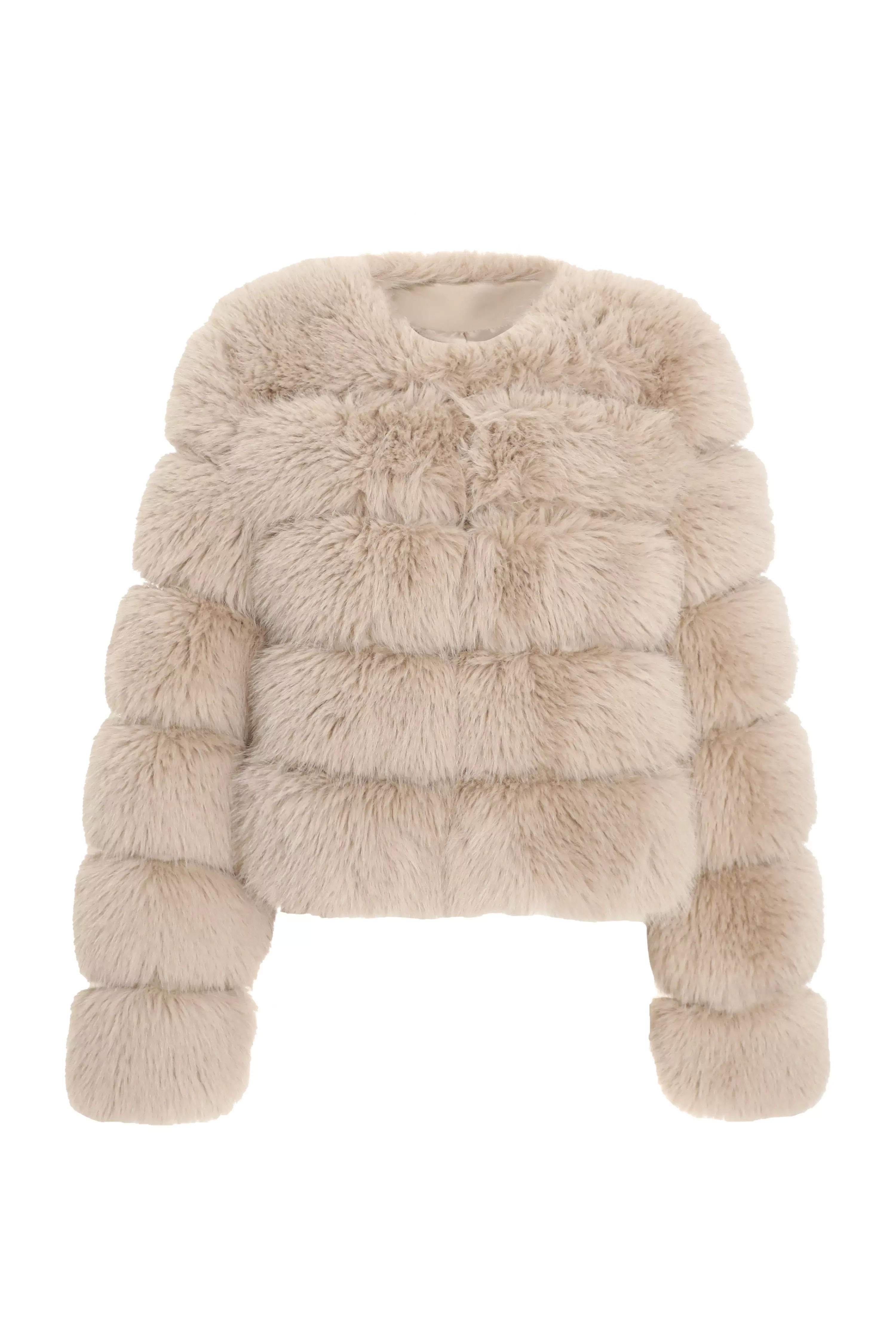 Stone Faux Fur Jacket