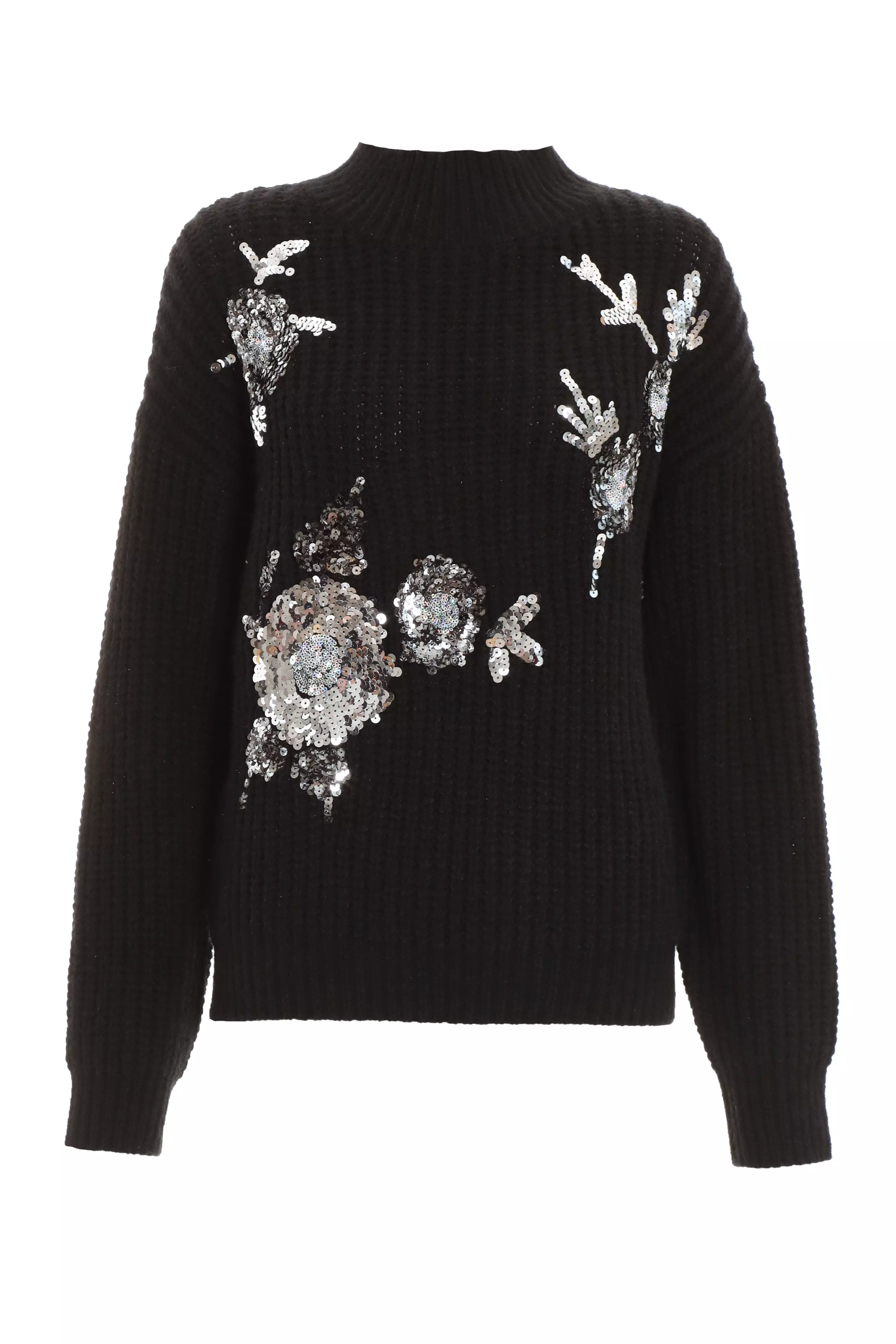 Sequin flower hot sale sweater zara