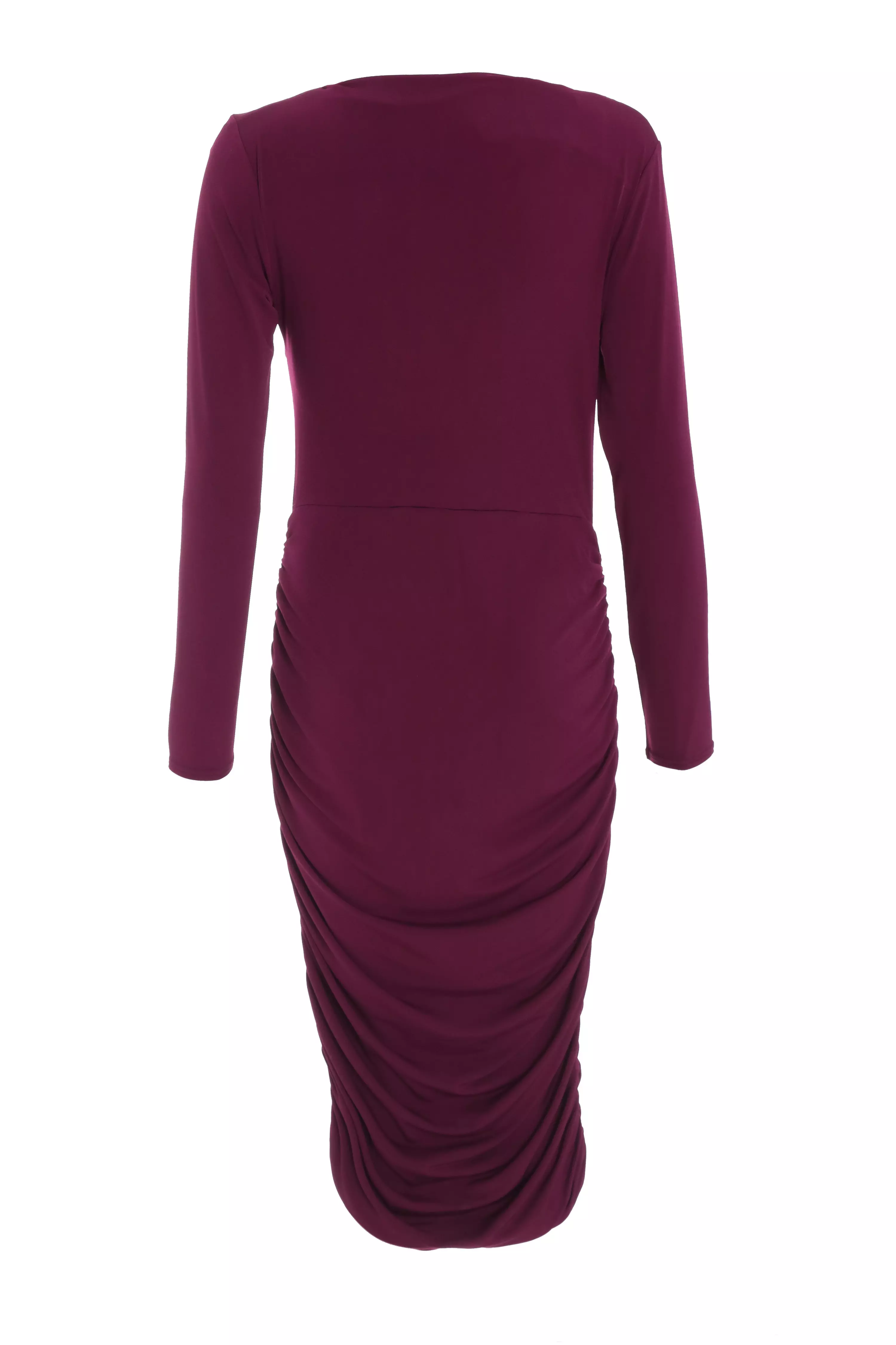 Purple High Neck Midi Dress