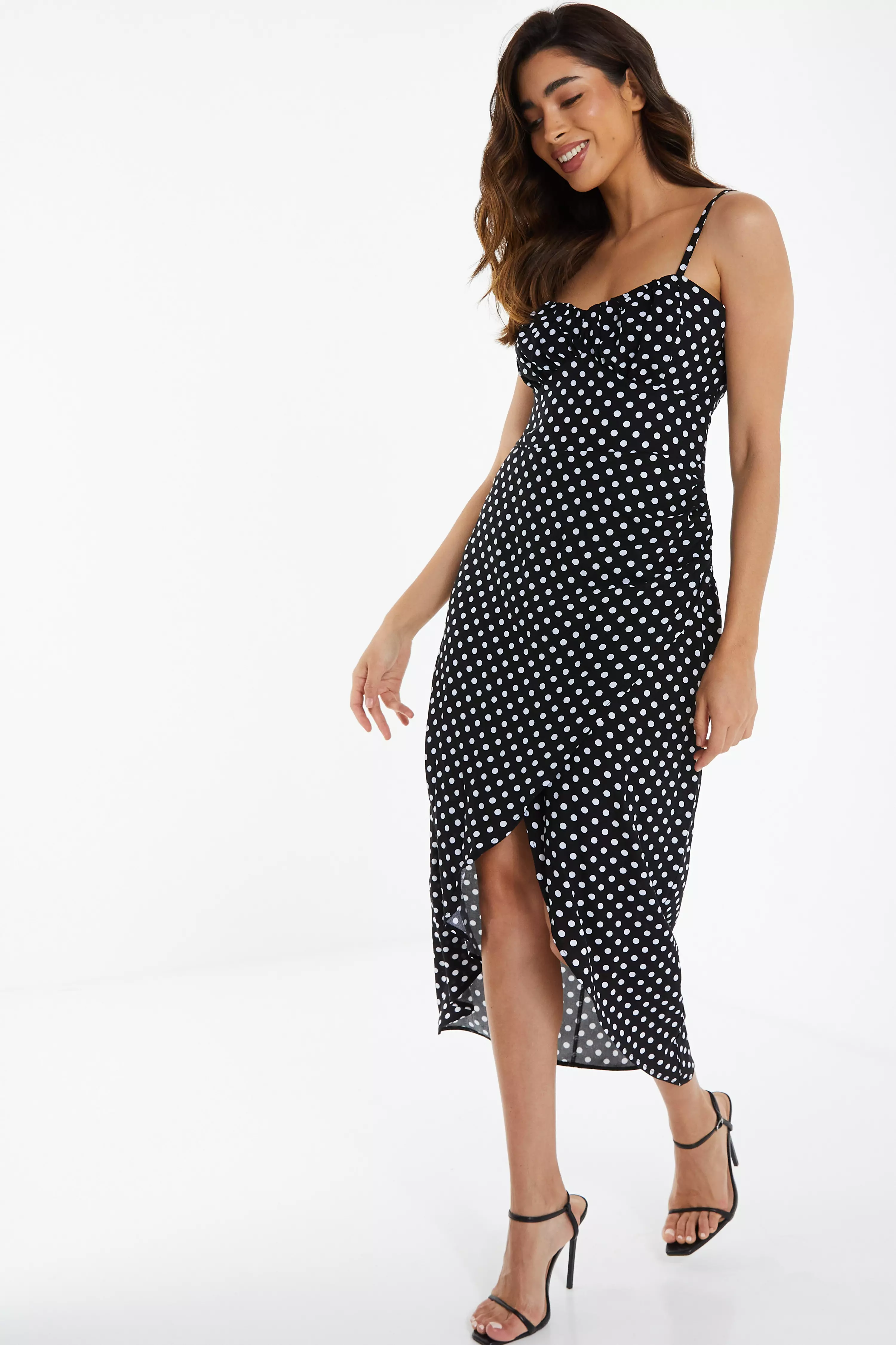 Black Polka Dot Midi Dress