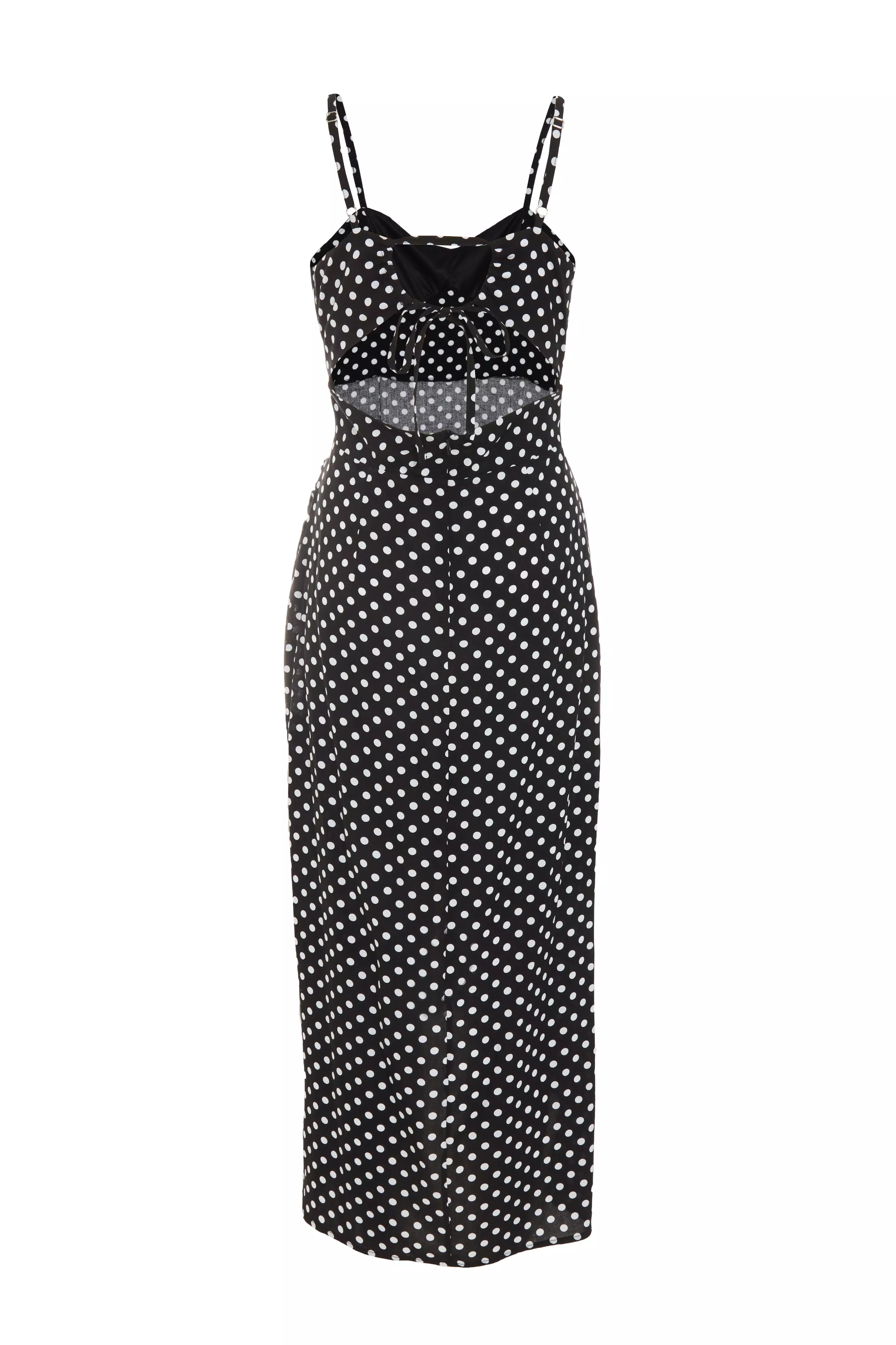 Black Polka Dot Midi Dress