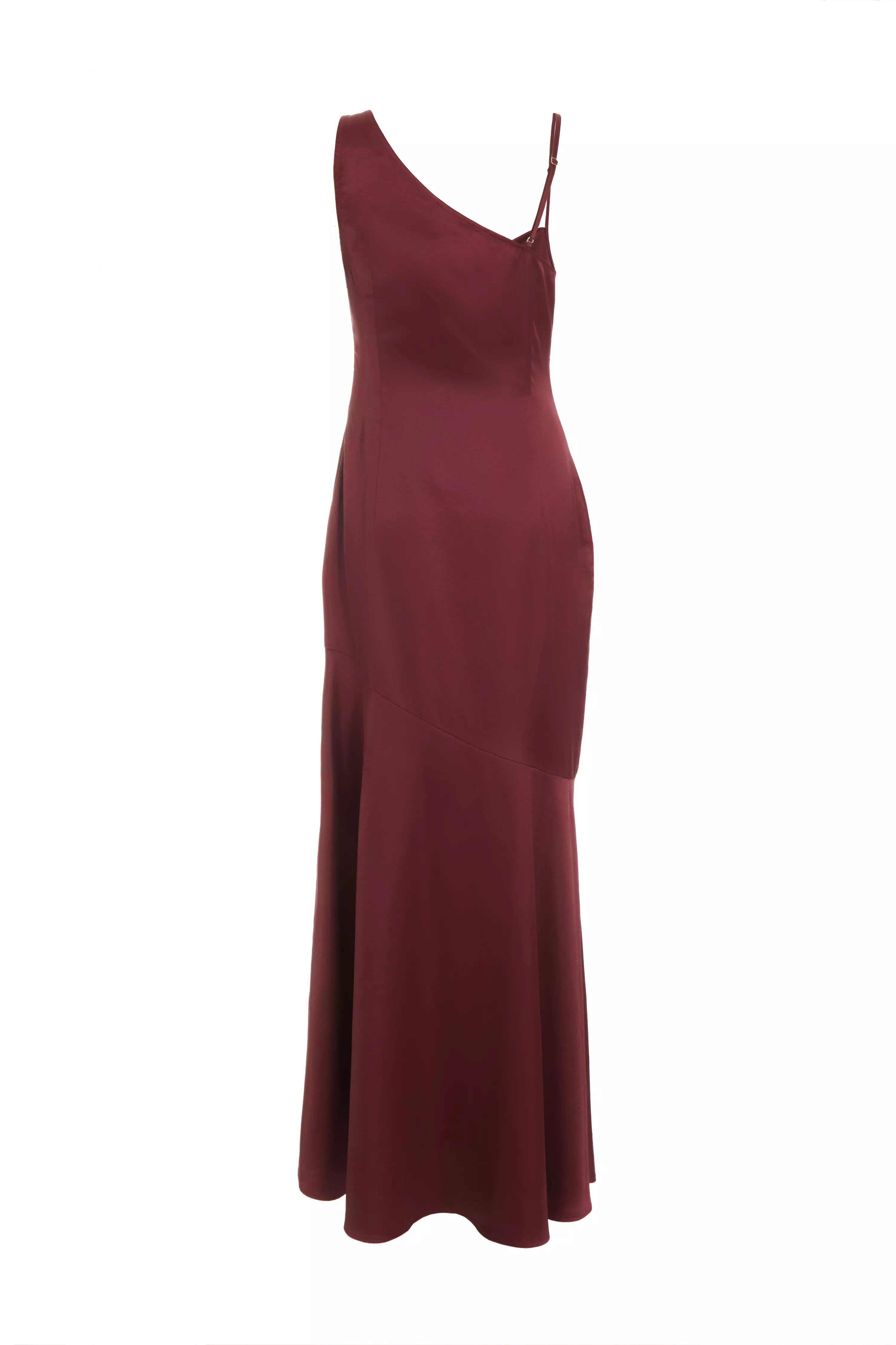 Dark Red Satin Maxi Dress