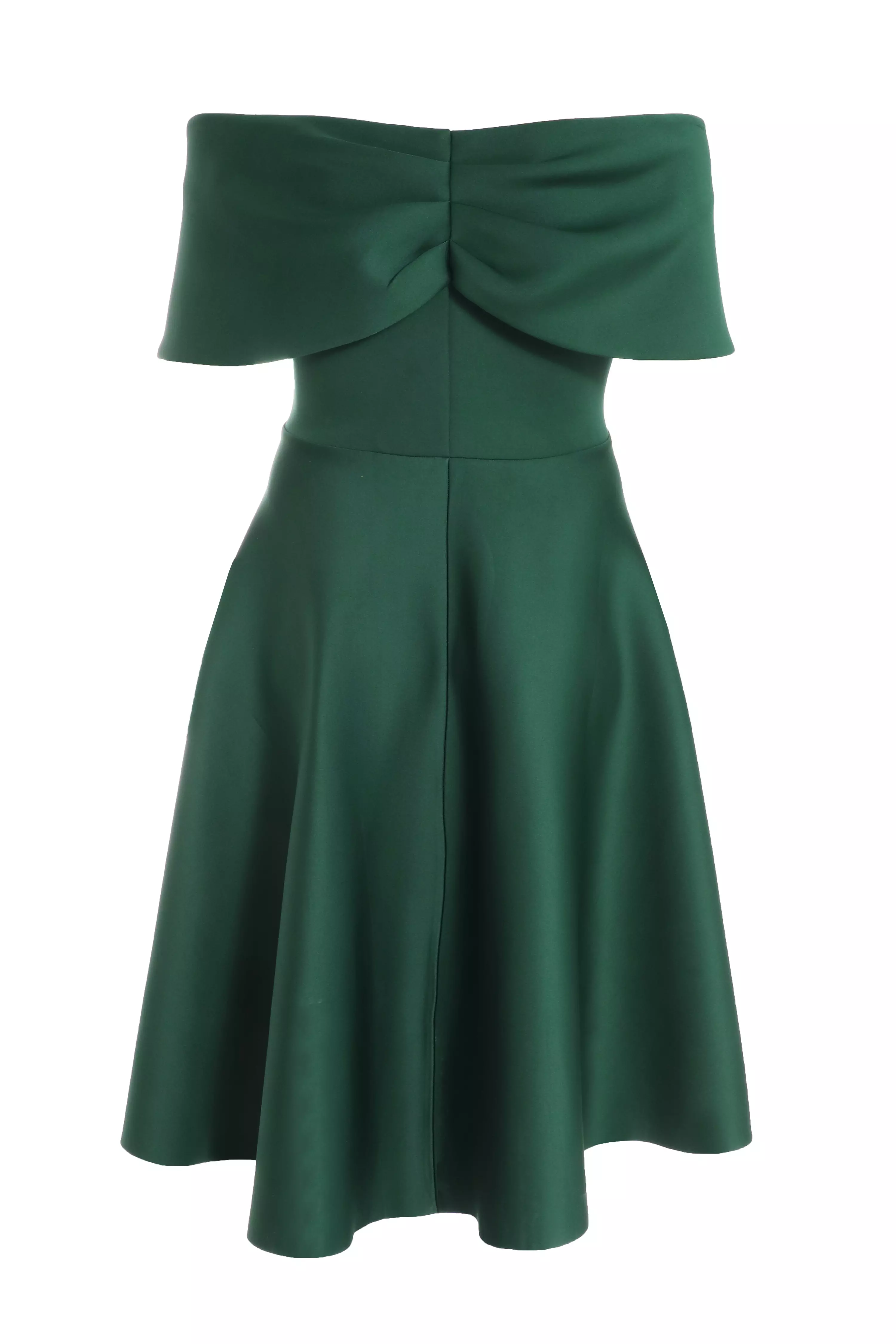 Curve Bottle Green Midi Skater Dress