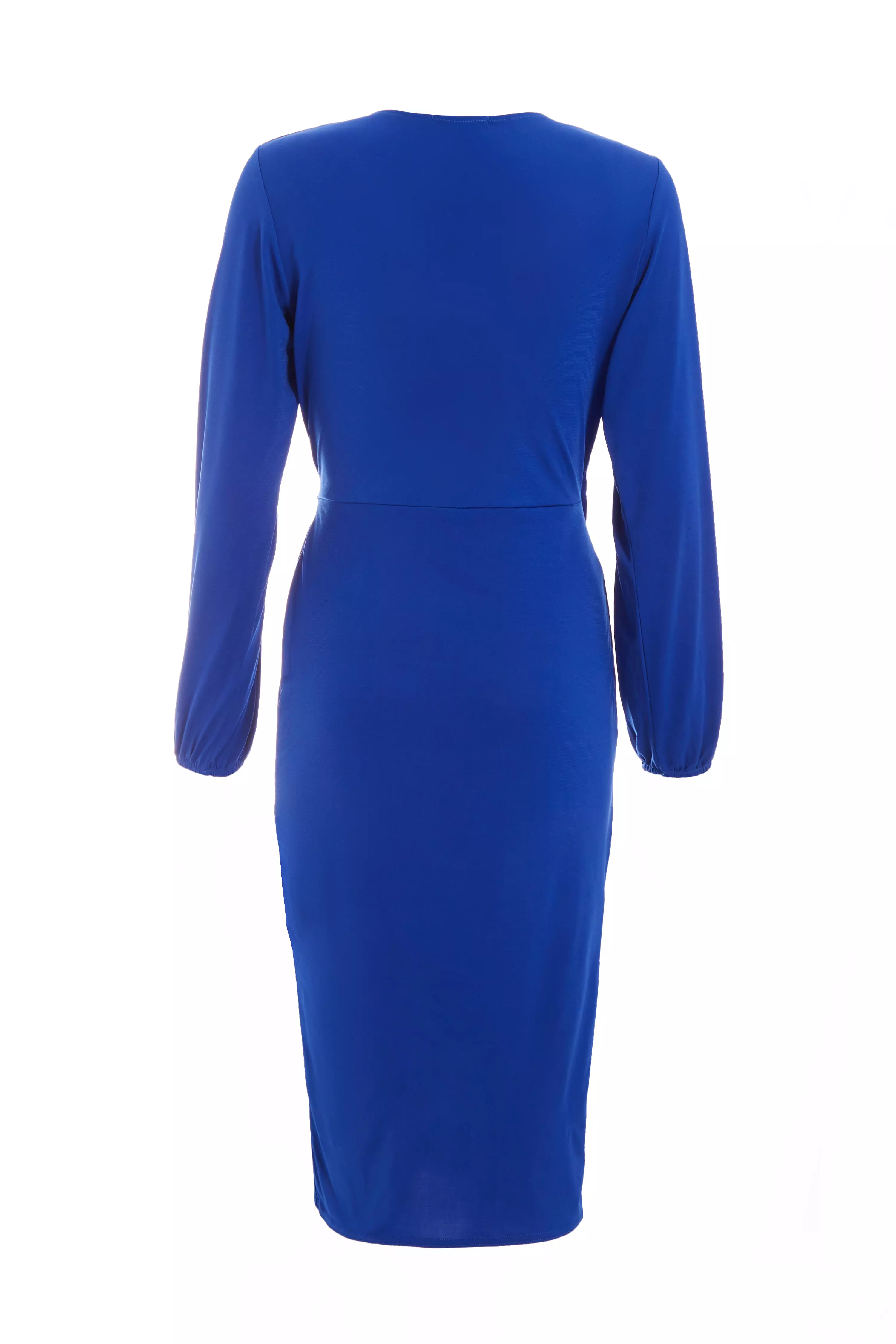 Royal Blue Wrap Midi Dress