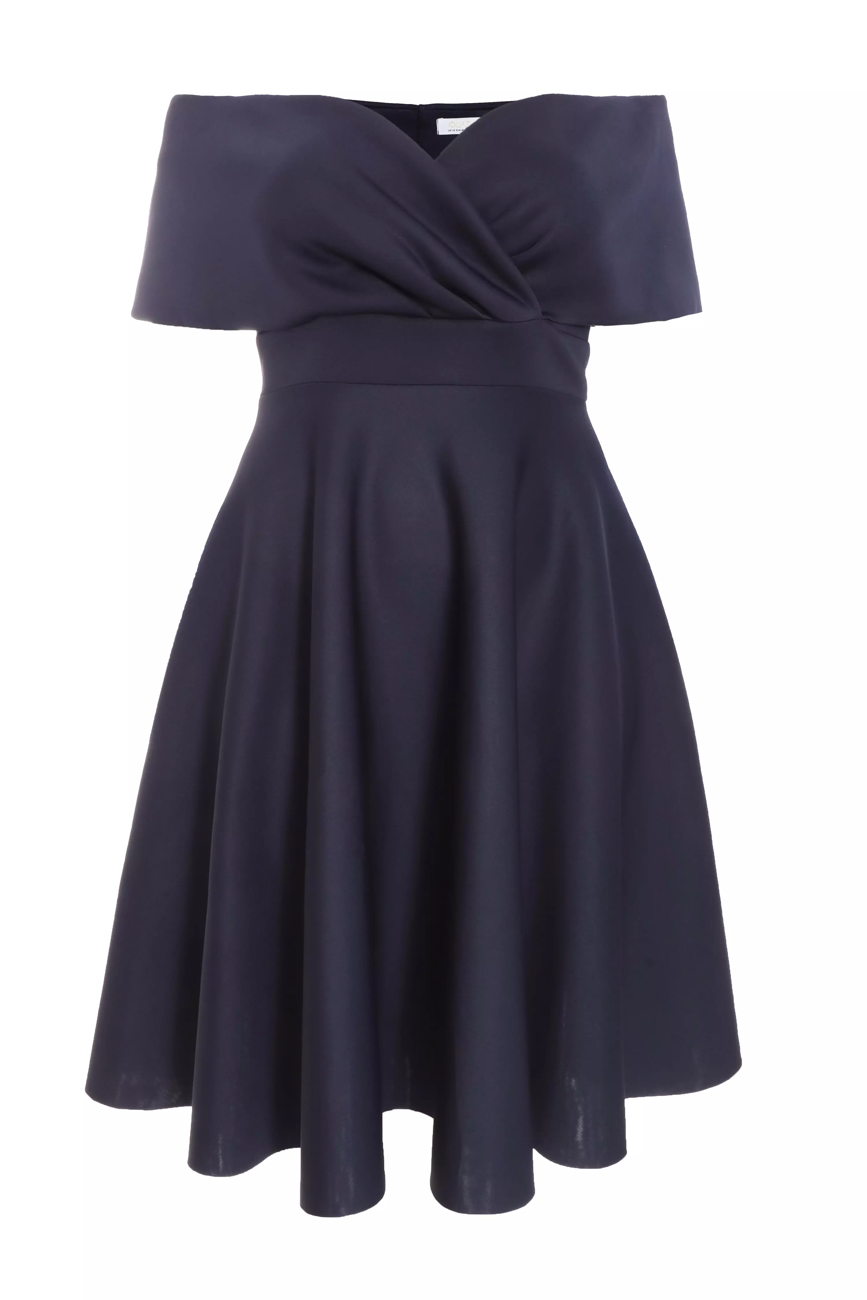 Curve Navy Midi Skater Dress