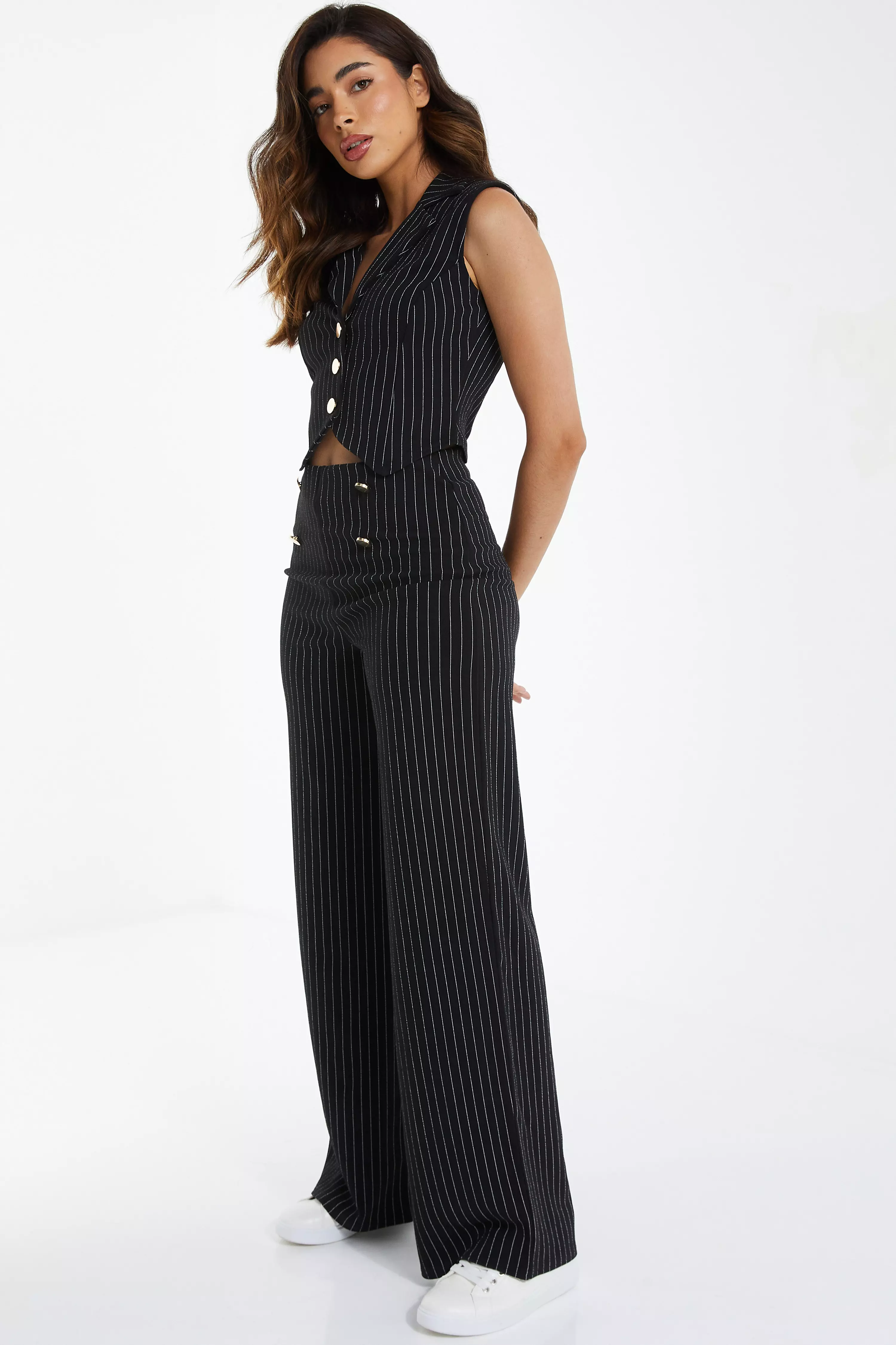 Black Pinstripe Waistcoat