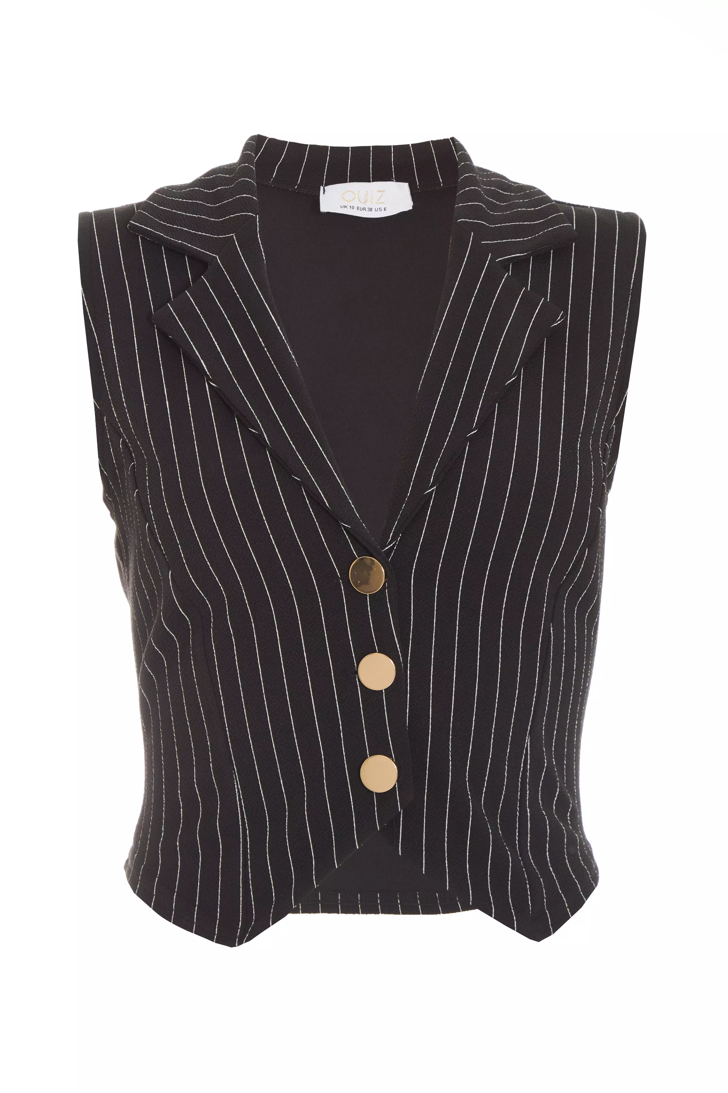 Black Pinstripe Waistcoat