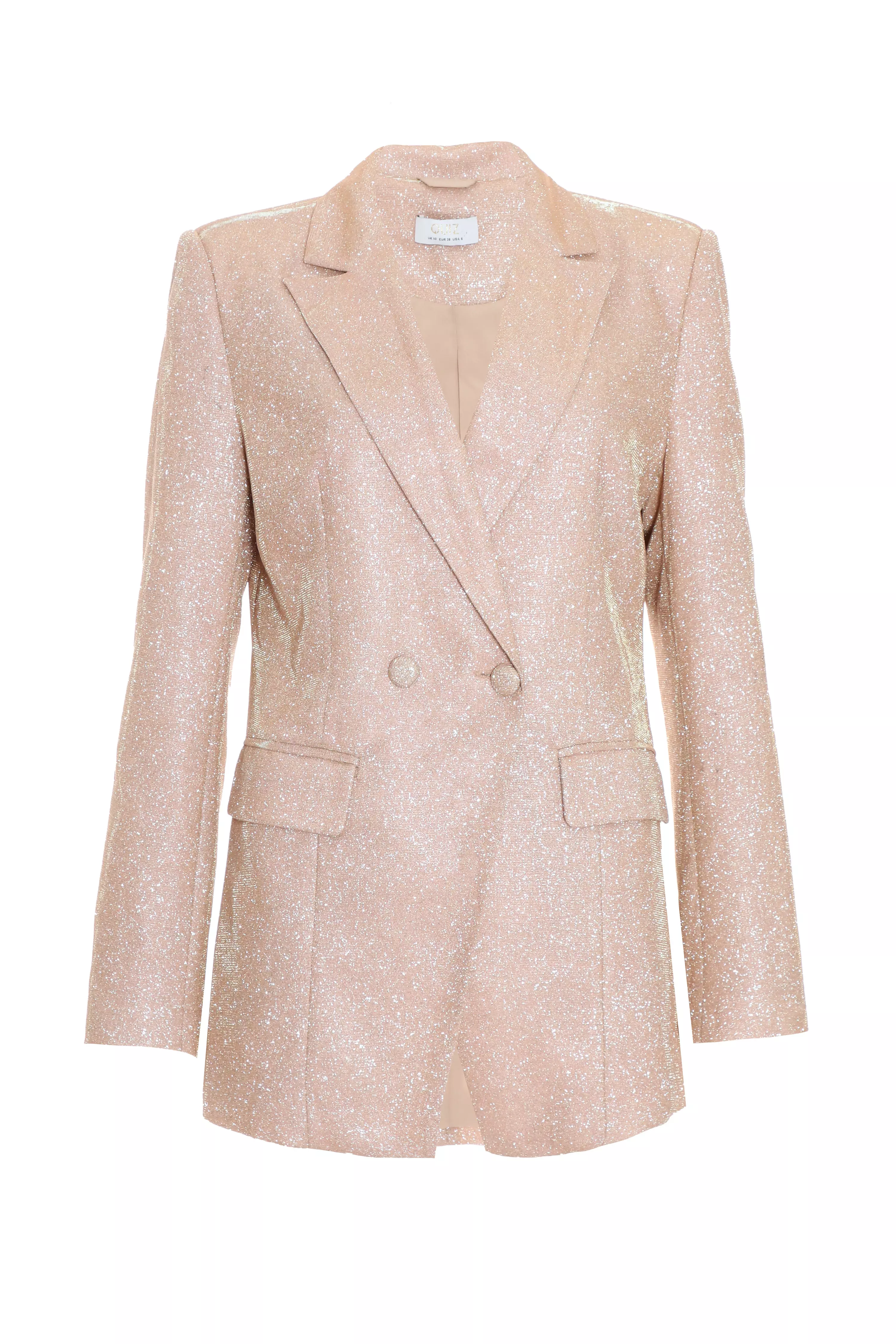 Champagne Glitter Tailored Blazer