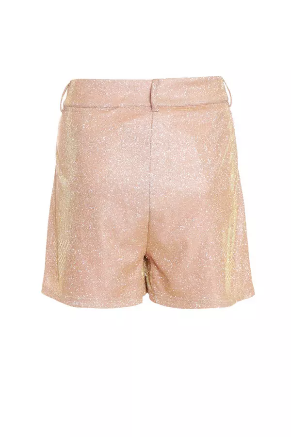 Champagne Glitter Tailored Shorts