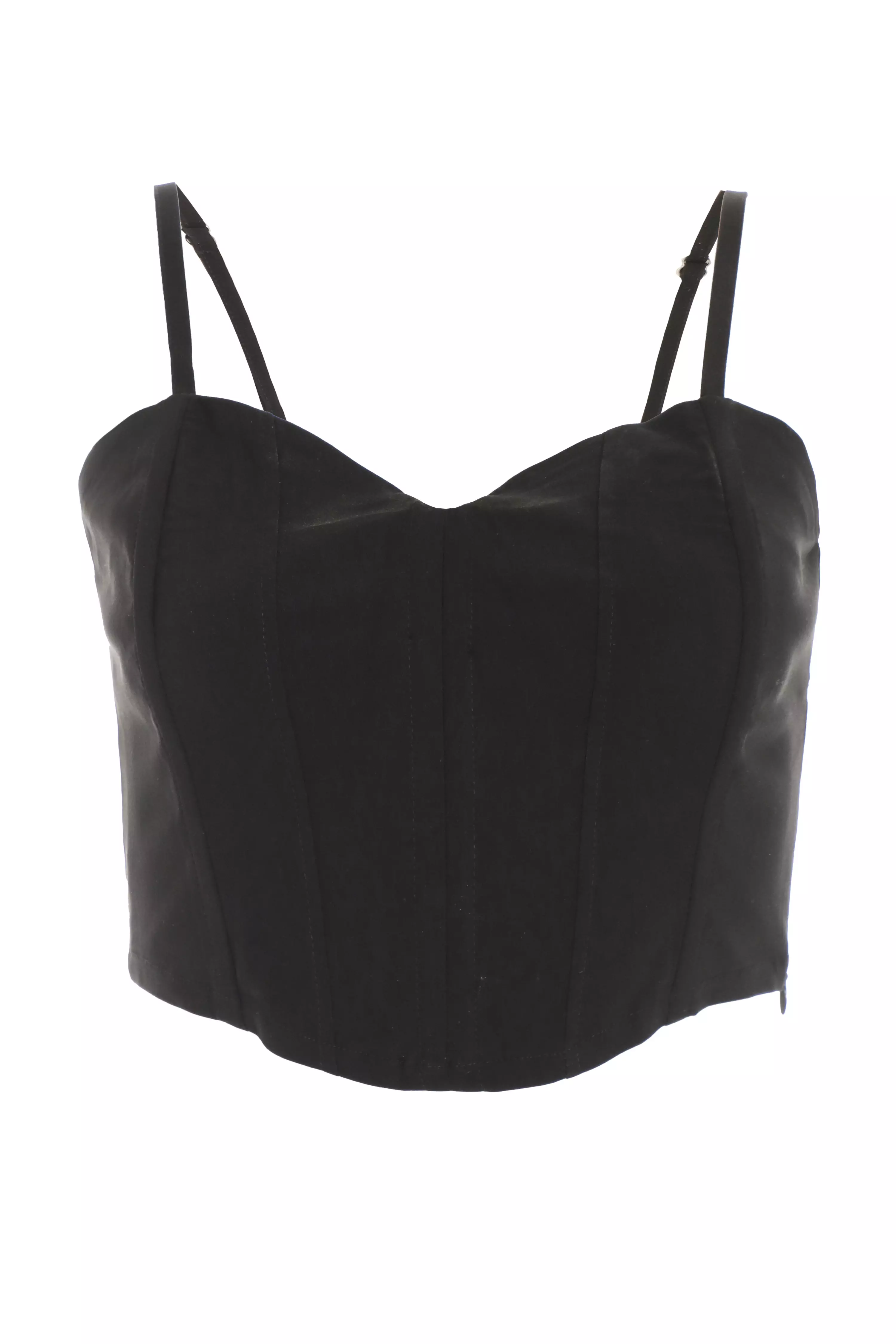 Black Cropped Corset Top