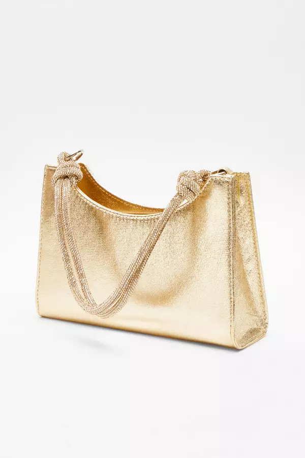 Gold Foil Knot Shoulder Bag