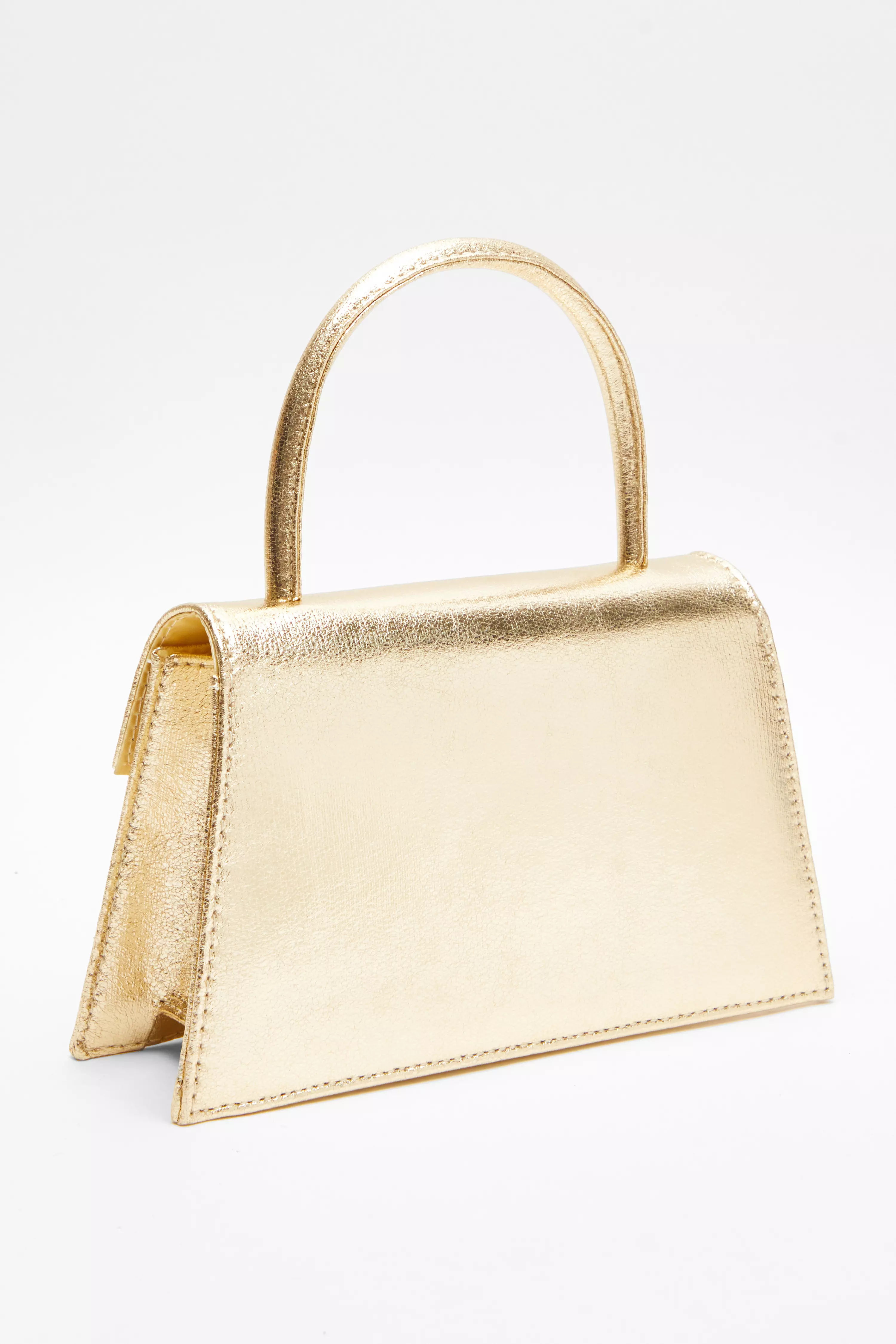 Gold Foil Diamante Bow Mini Tote Bag