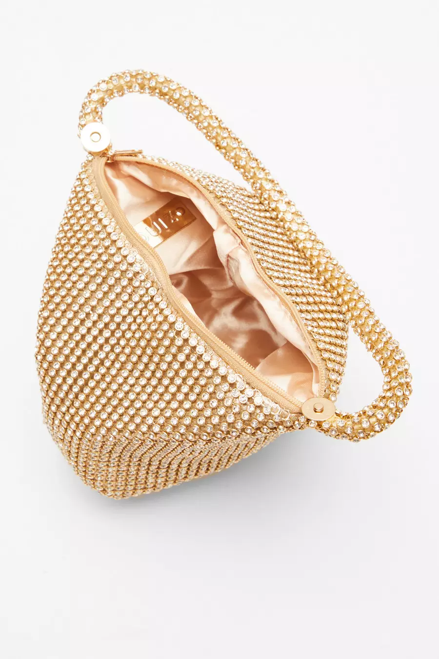 Gold Diamante Pouch Bag QUIZ Clothing