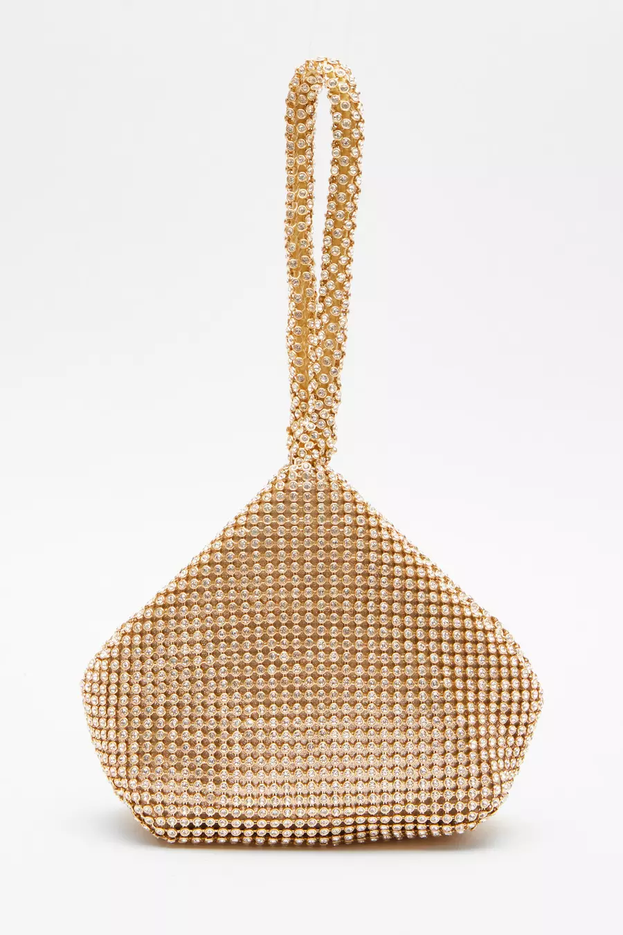 Gold Diamante Pouch Bag QUIZ Clothing