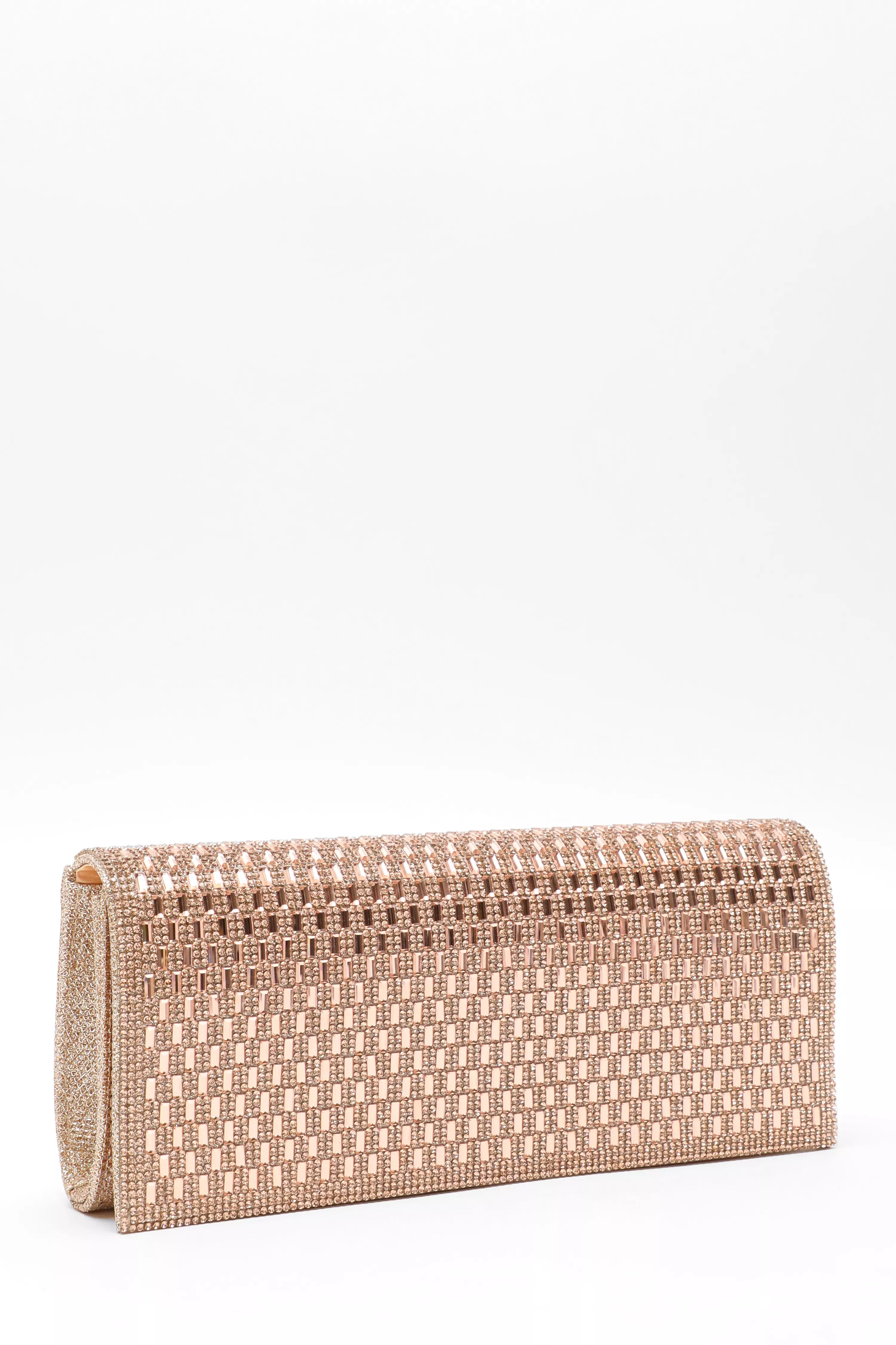 Rose gold shimmer store clutch bag