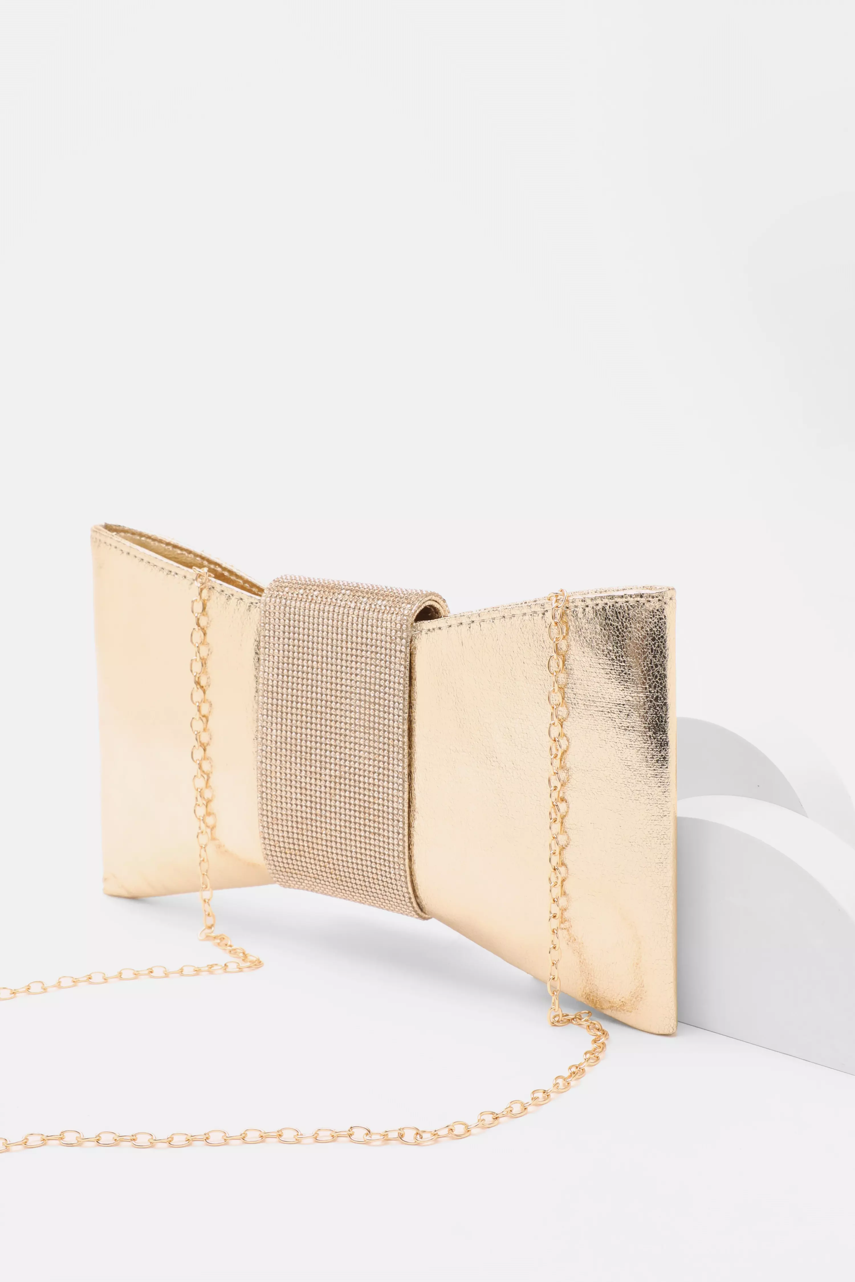 Gold Diamante Jewel Bow Bag