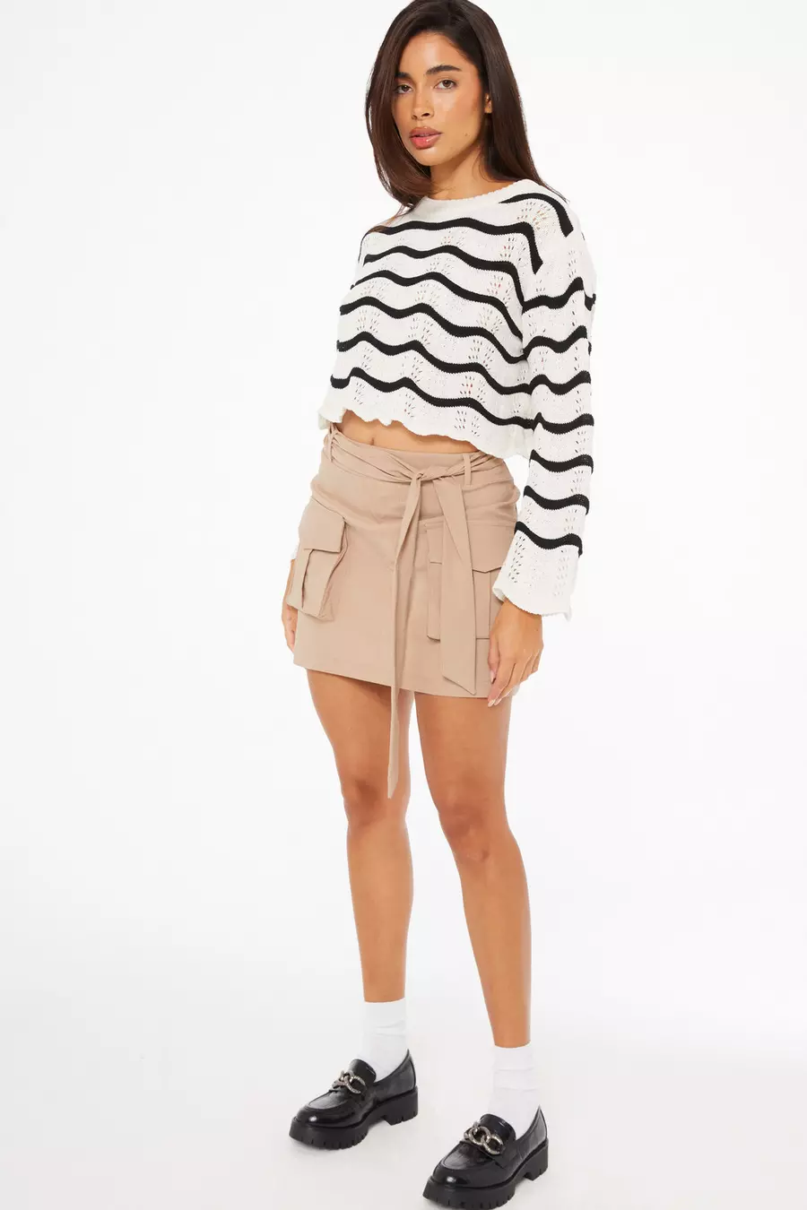 Camel Cargo Mini Skirt QUIZ Clothing