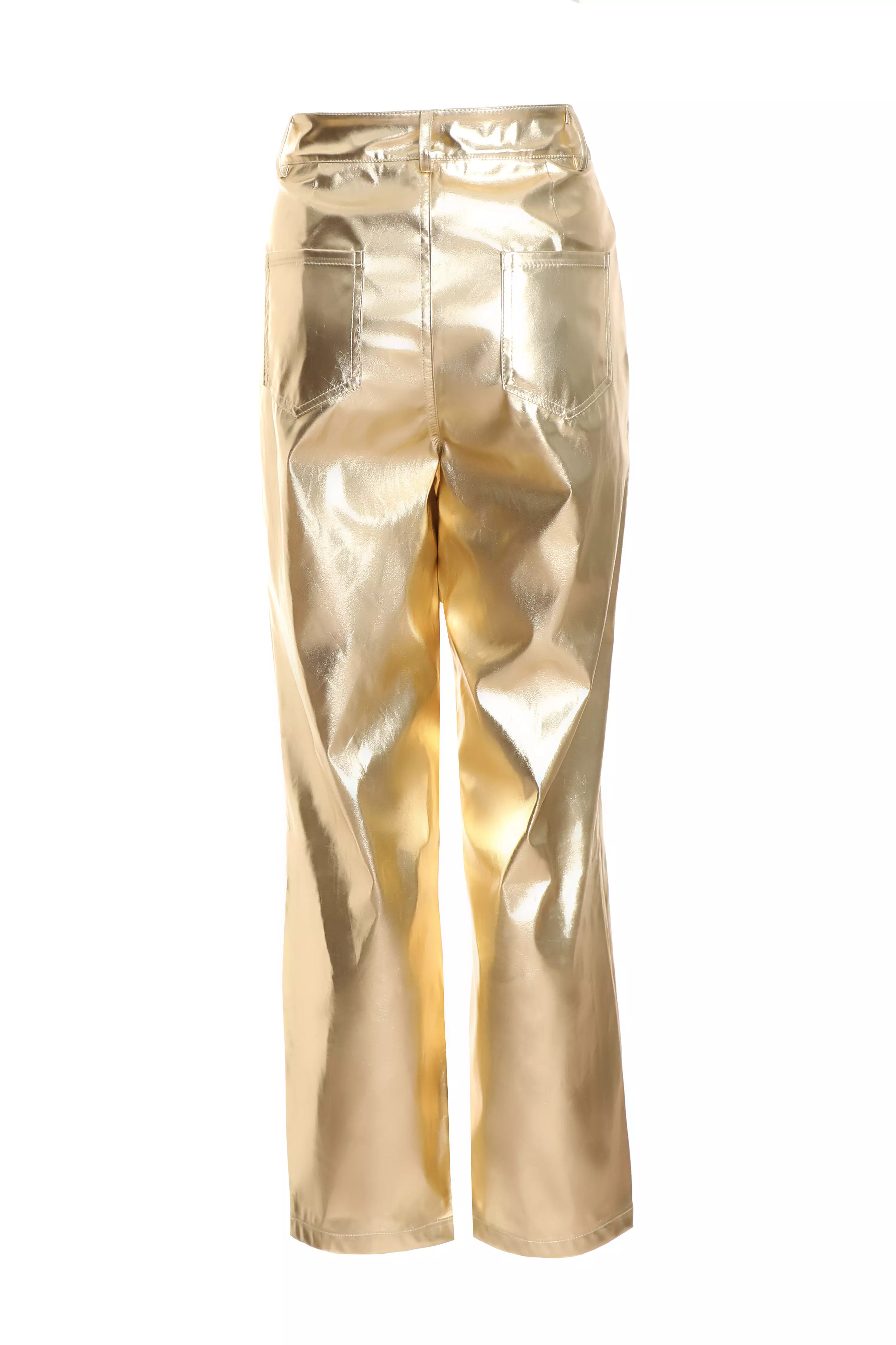 Gold Foil Straight Leg Trousers