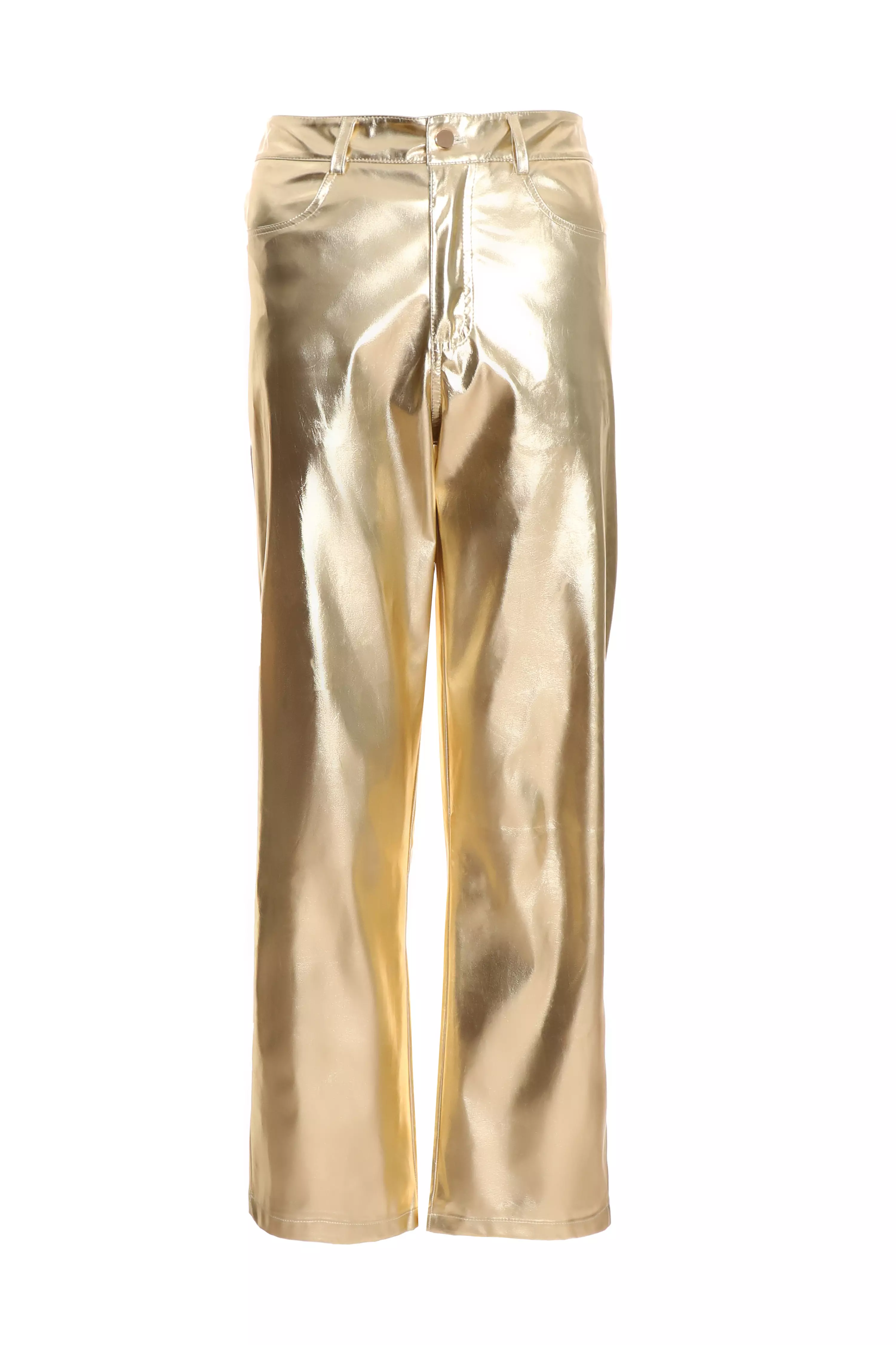 Gold Foil Straight Leg Trousers