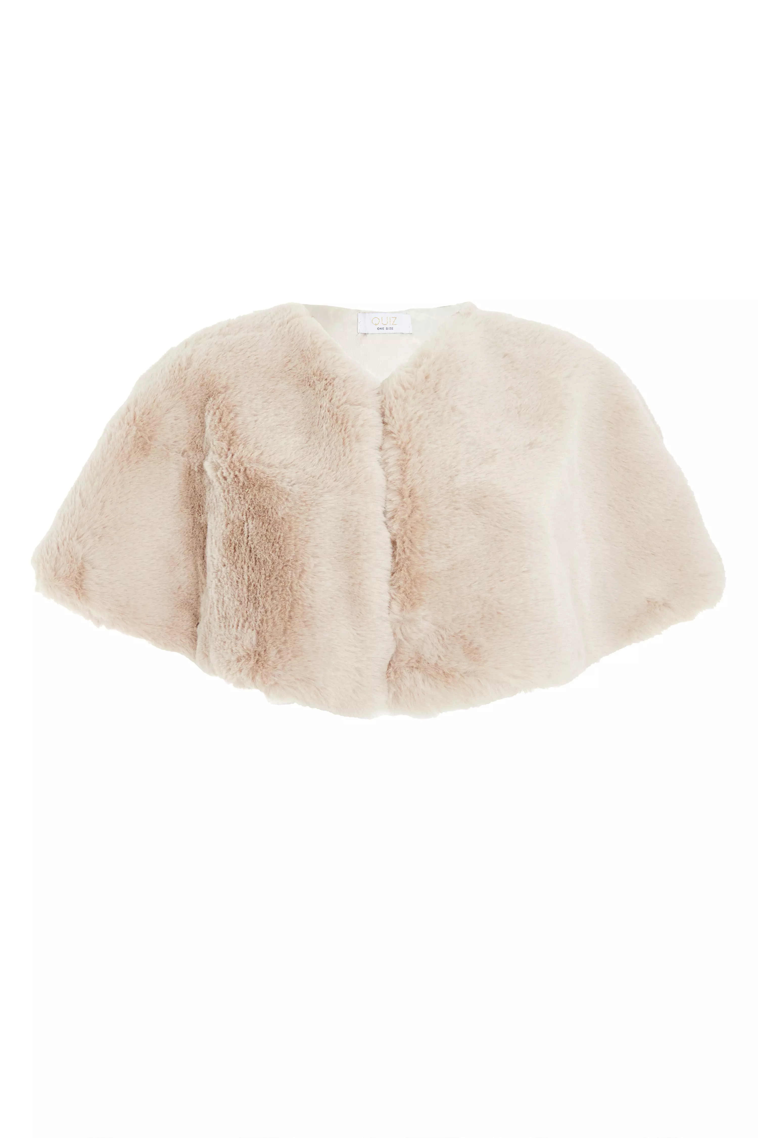 Beige Faux Fur Wrap