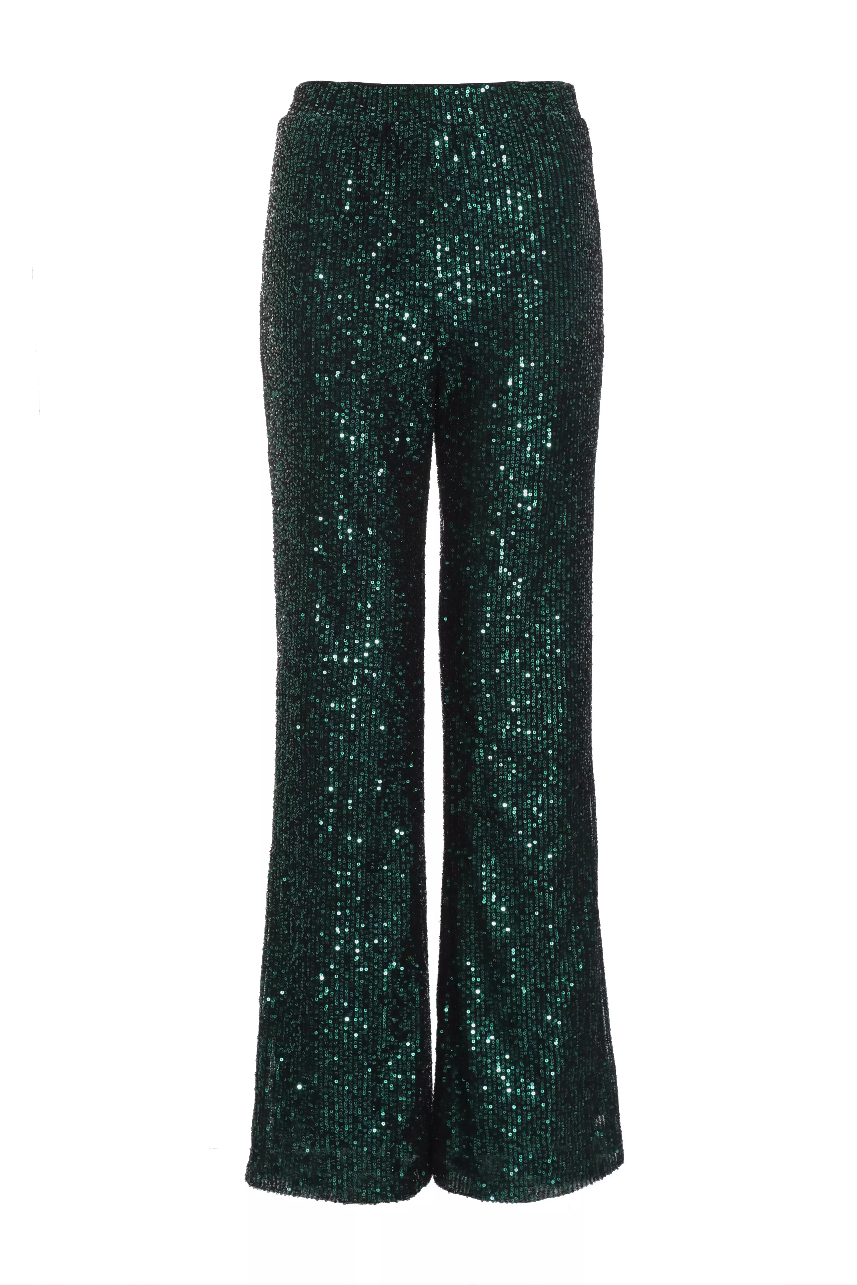 Bottle Green Sequin Trousers