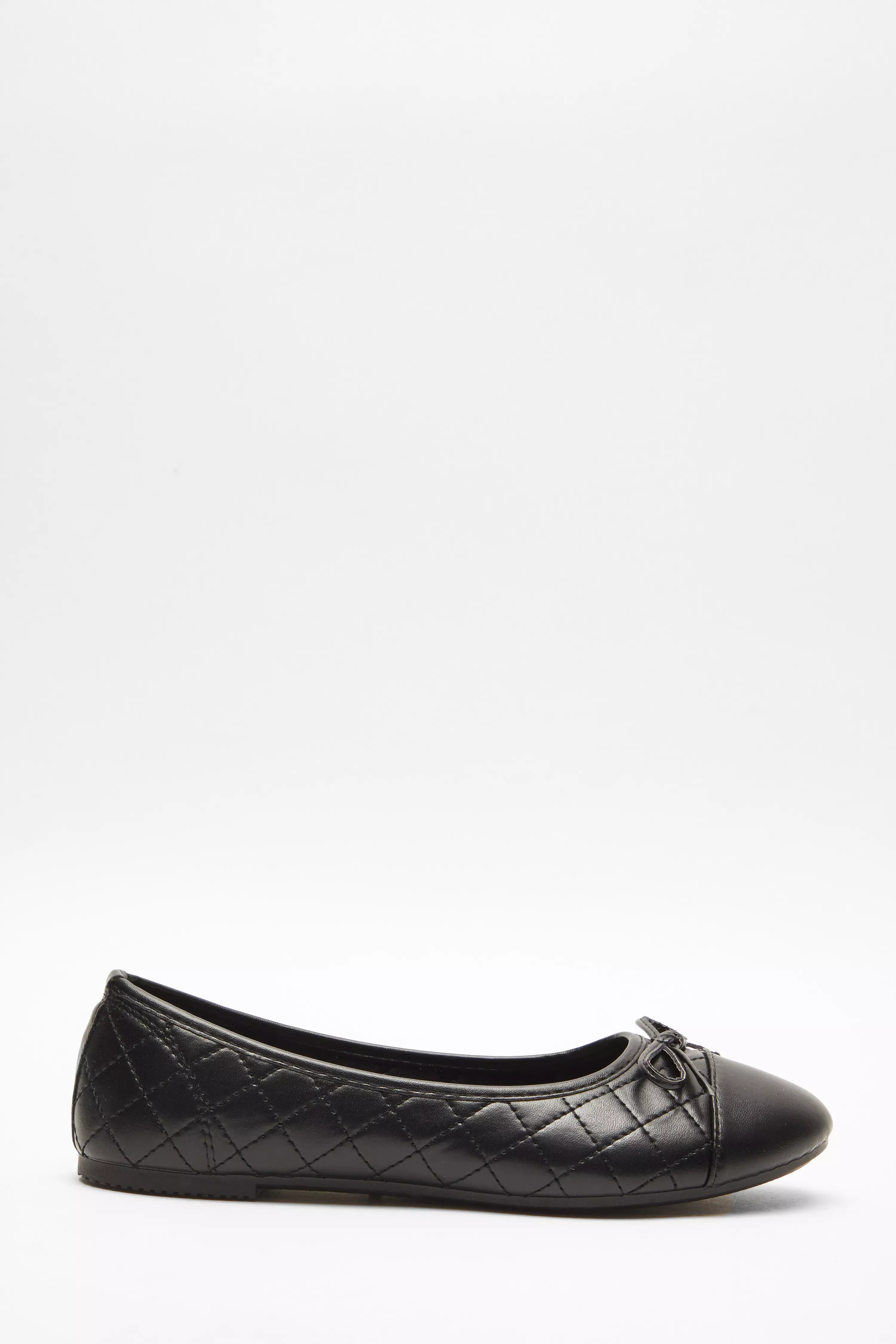 Black Quilted Ballet Flats