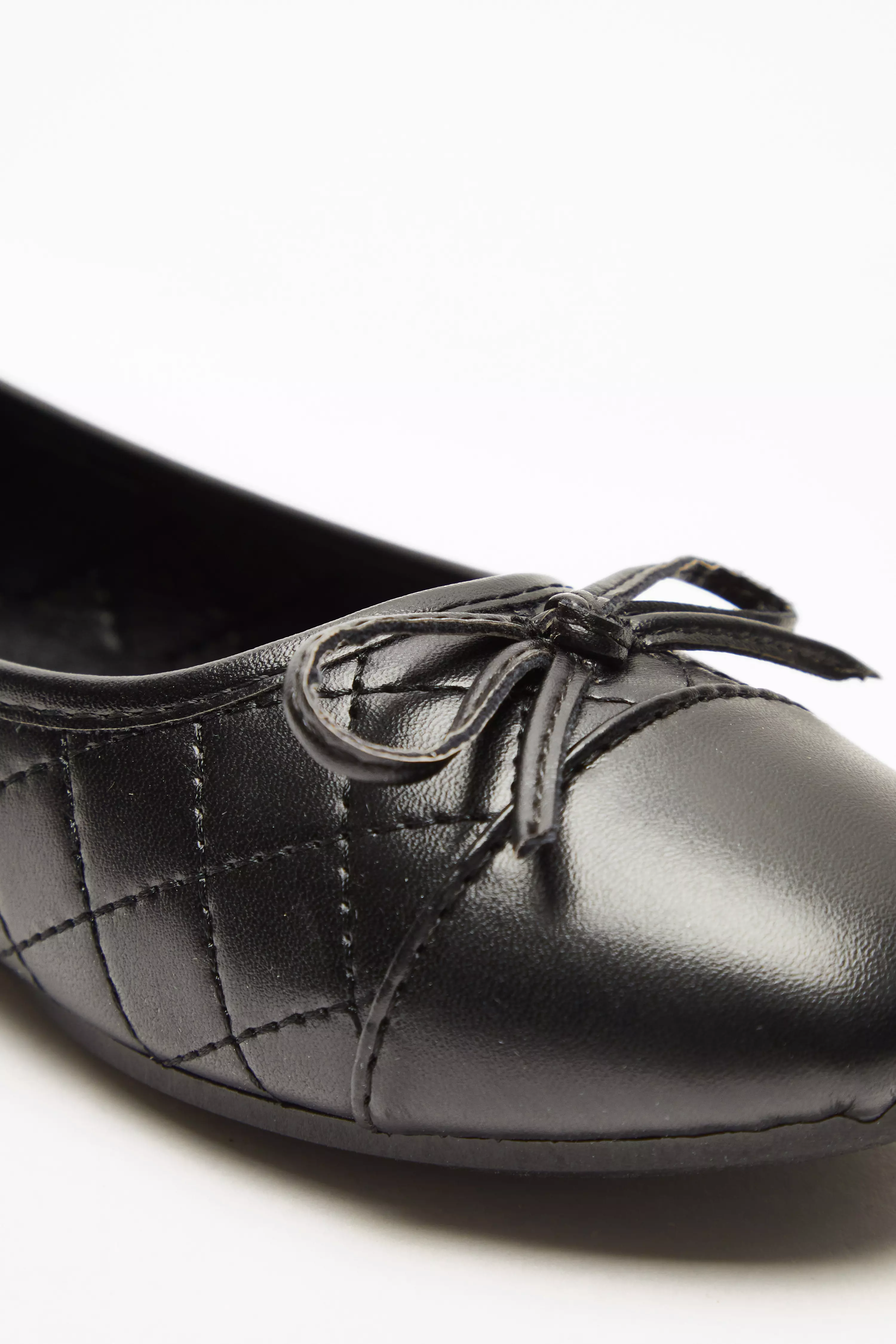 Black Quilted Ballet Flats