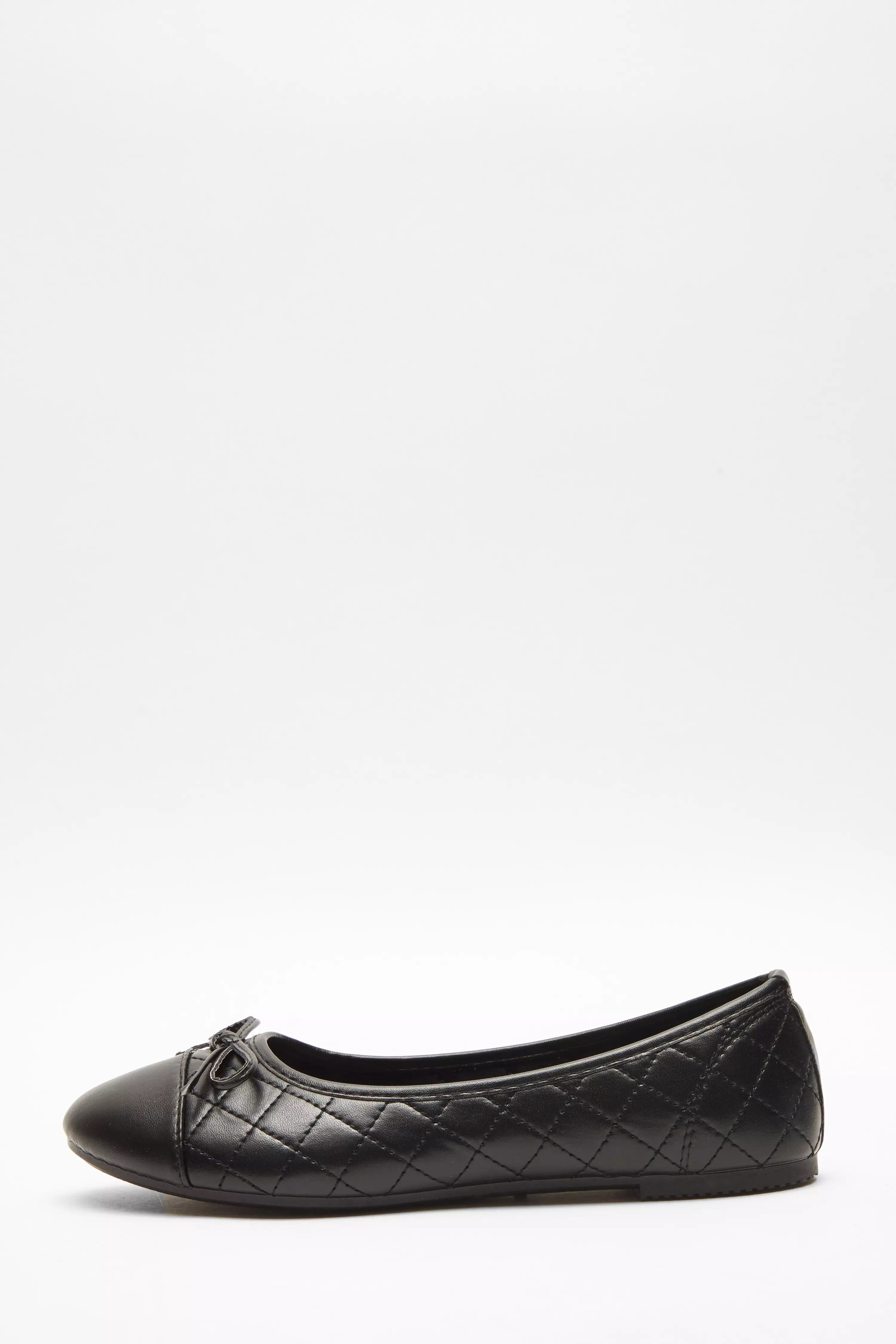 Black Quilted Ballet Flats