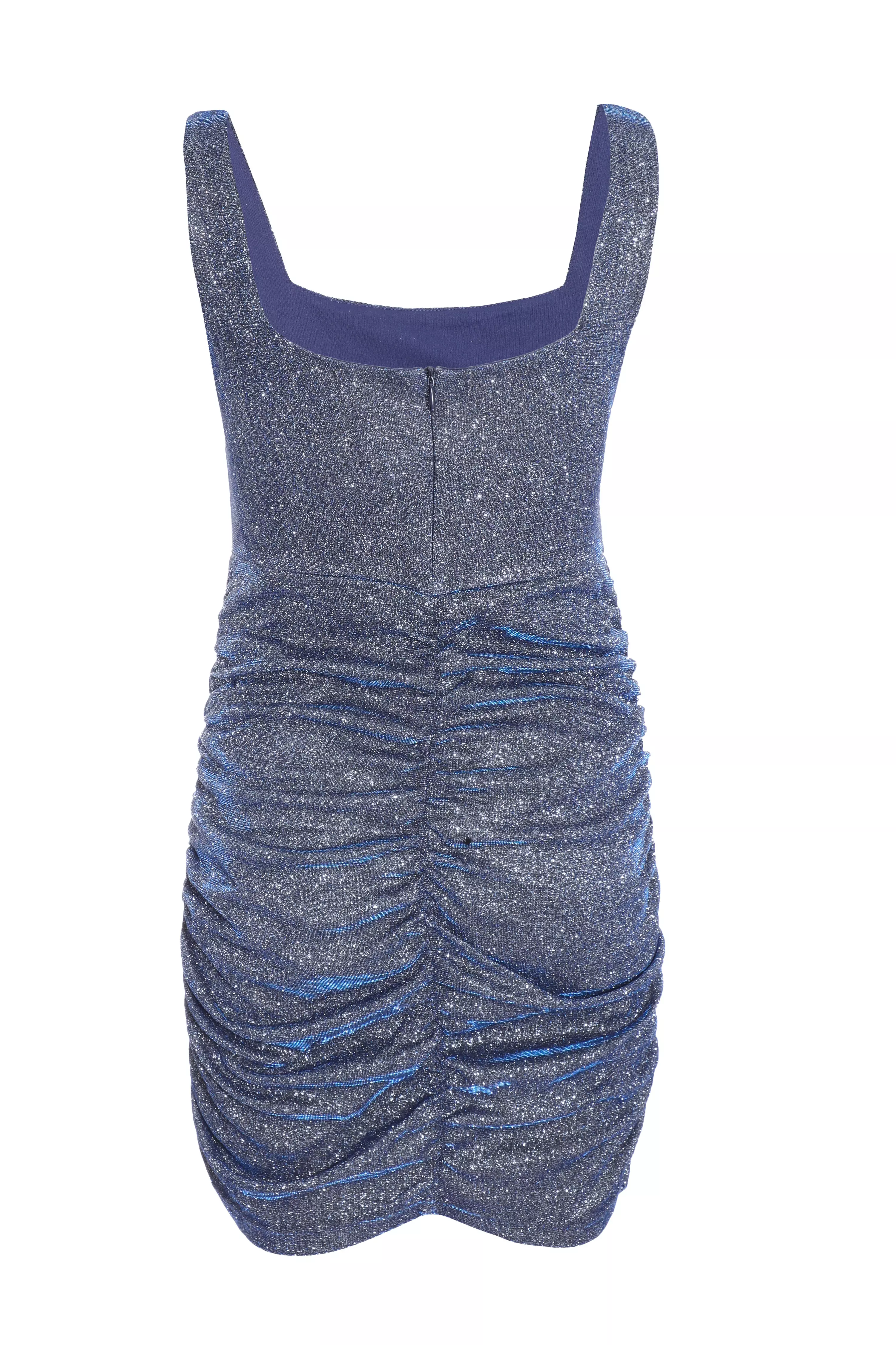 Blue Glitter Corset Bodycon Mini Dress