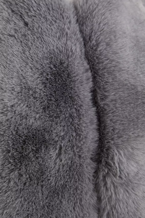 Grey Faux Fur Wrap