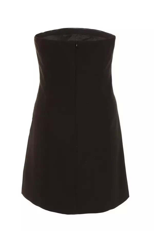 Black Bandeau Tailored Mini Dress