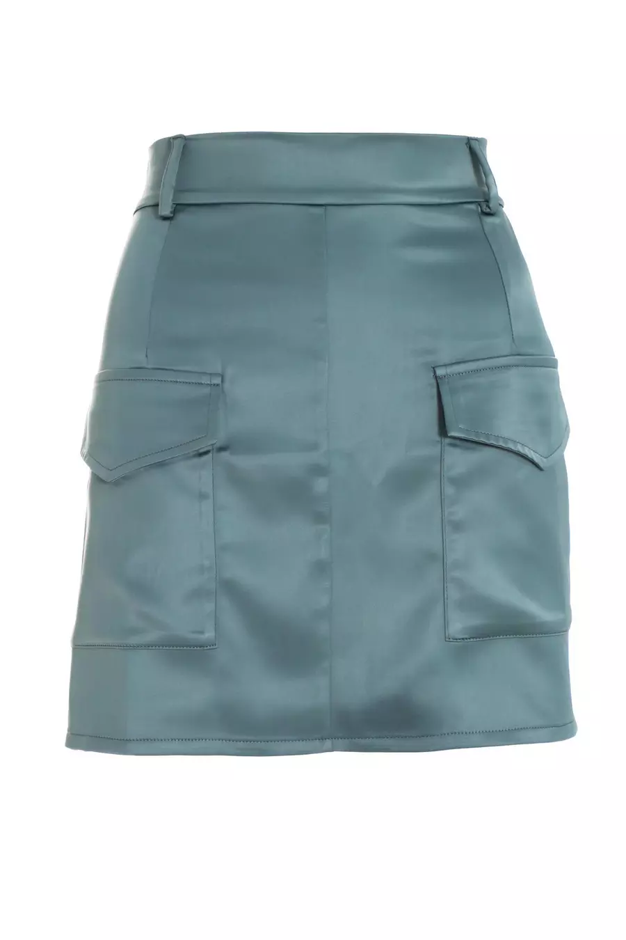 Grey Satin Cargo Mini Skirt QUIZ Clothing