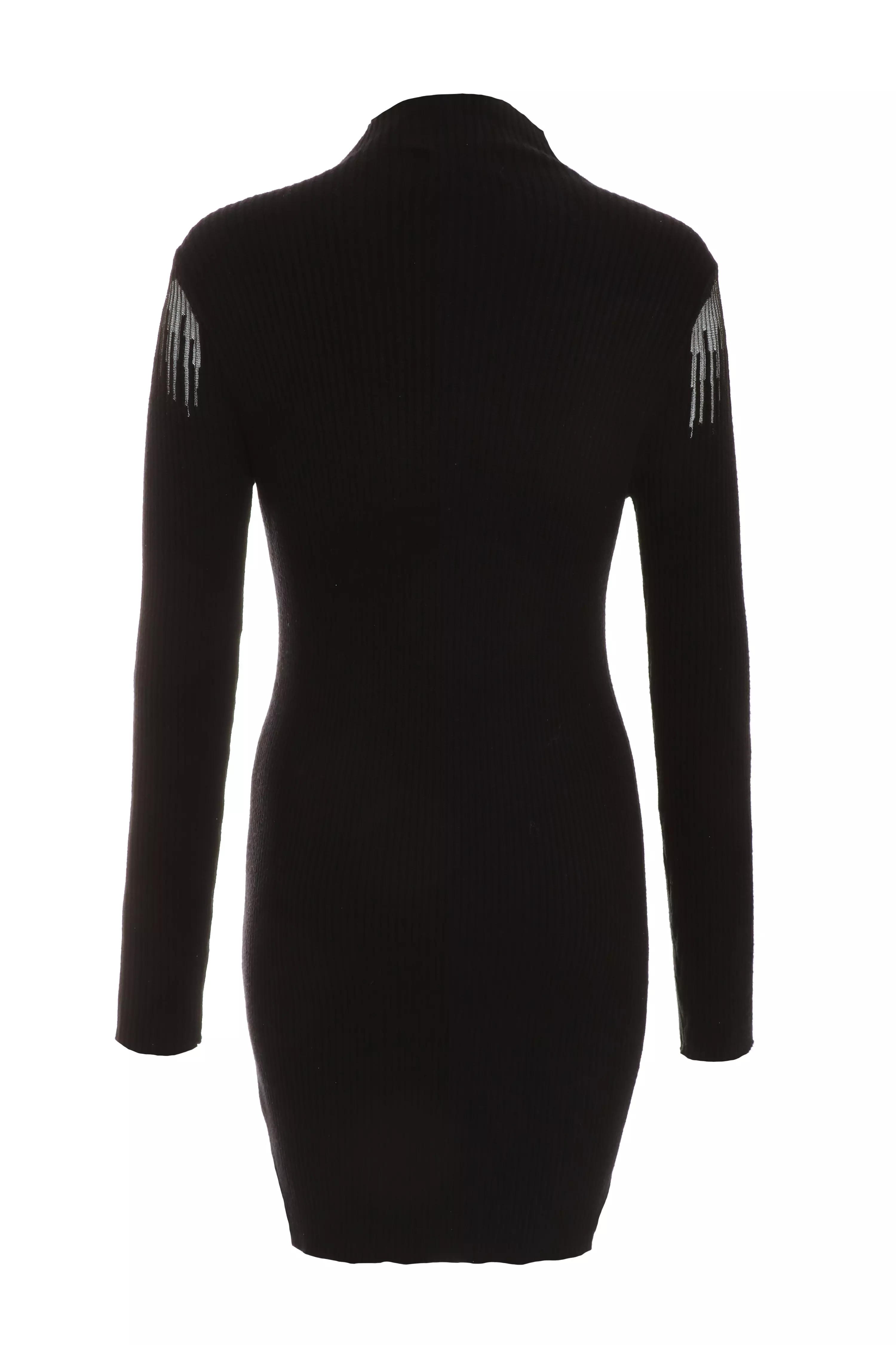 Black Diamante High Neck Jumper Dress