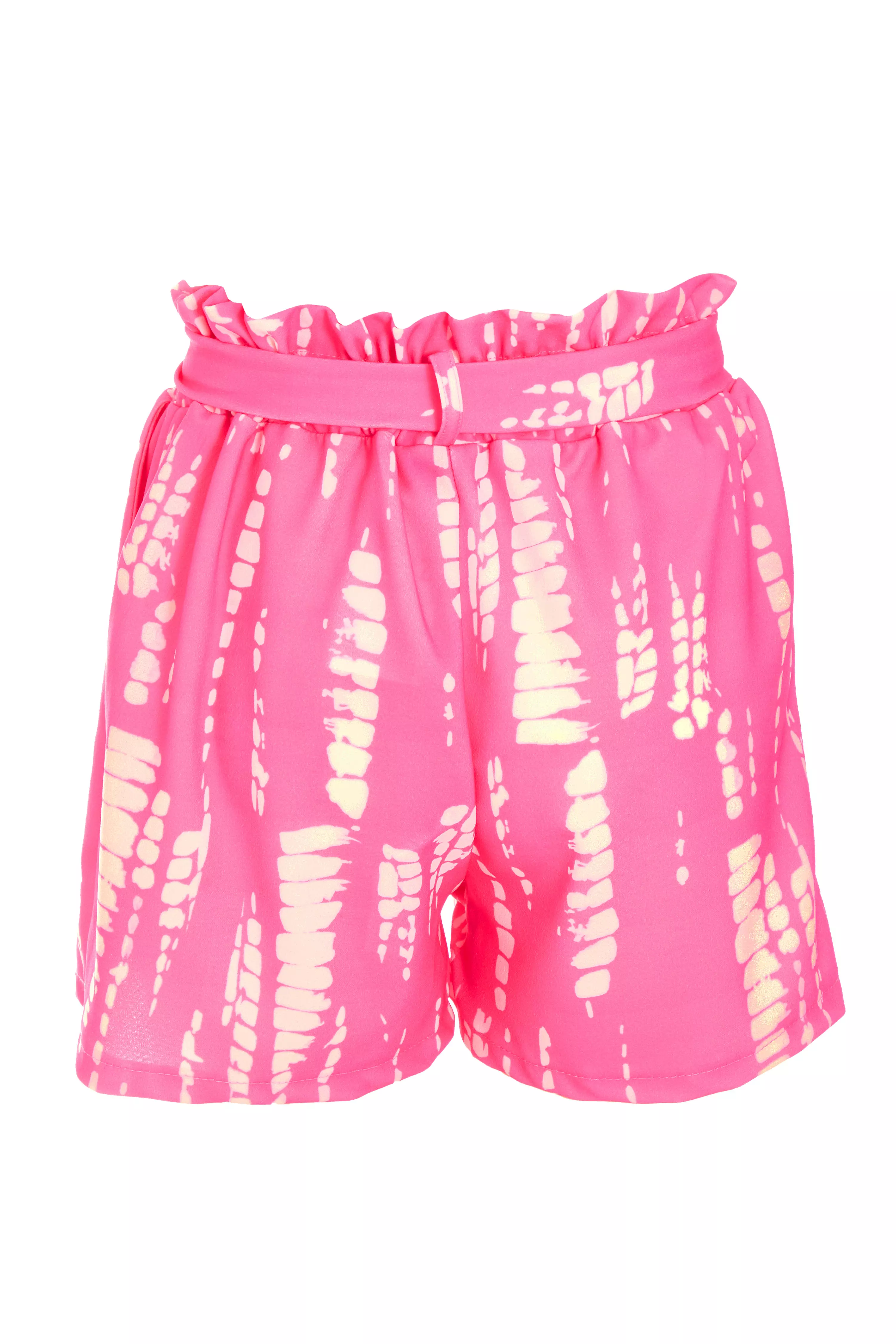 Pink Tie Front Shorts