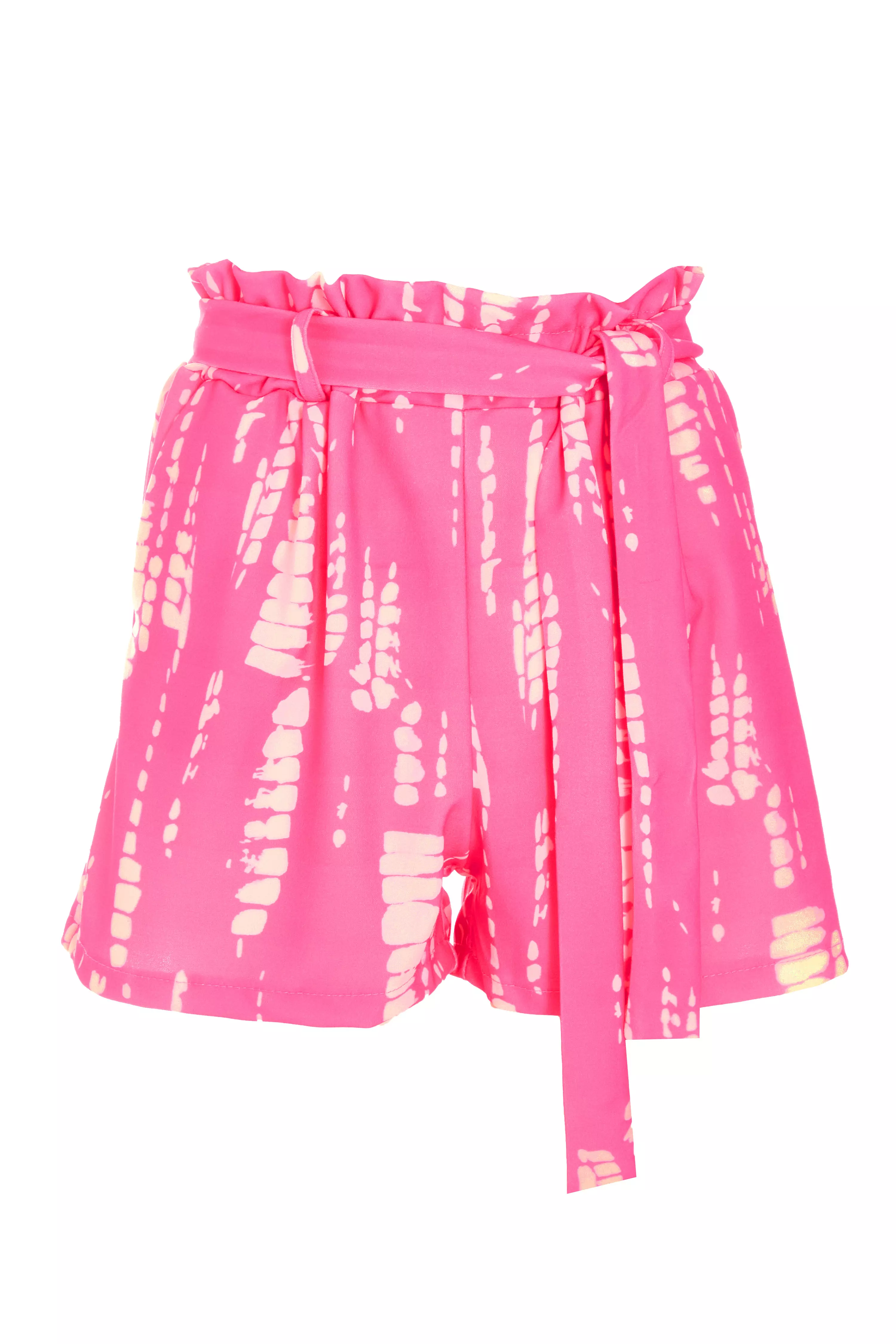 Pink Tie Front Shorts