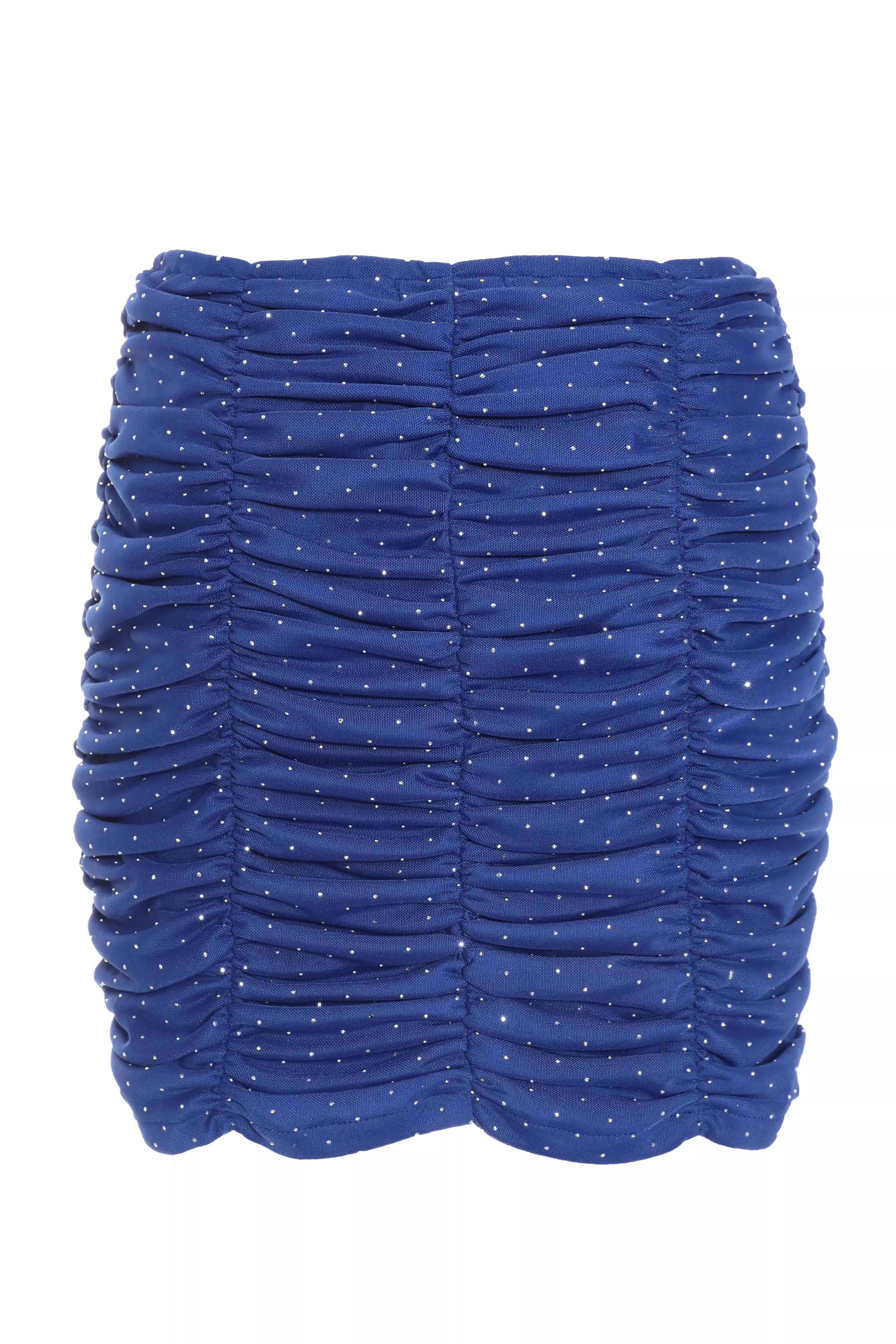 Blue Mesh Diamante Mini Skirt