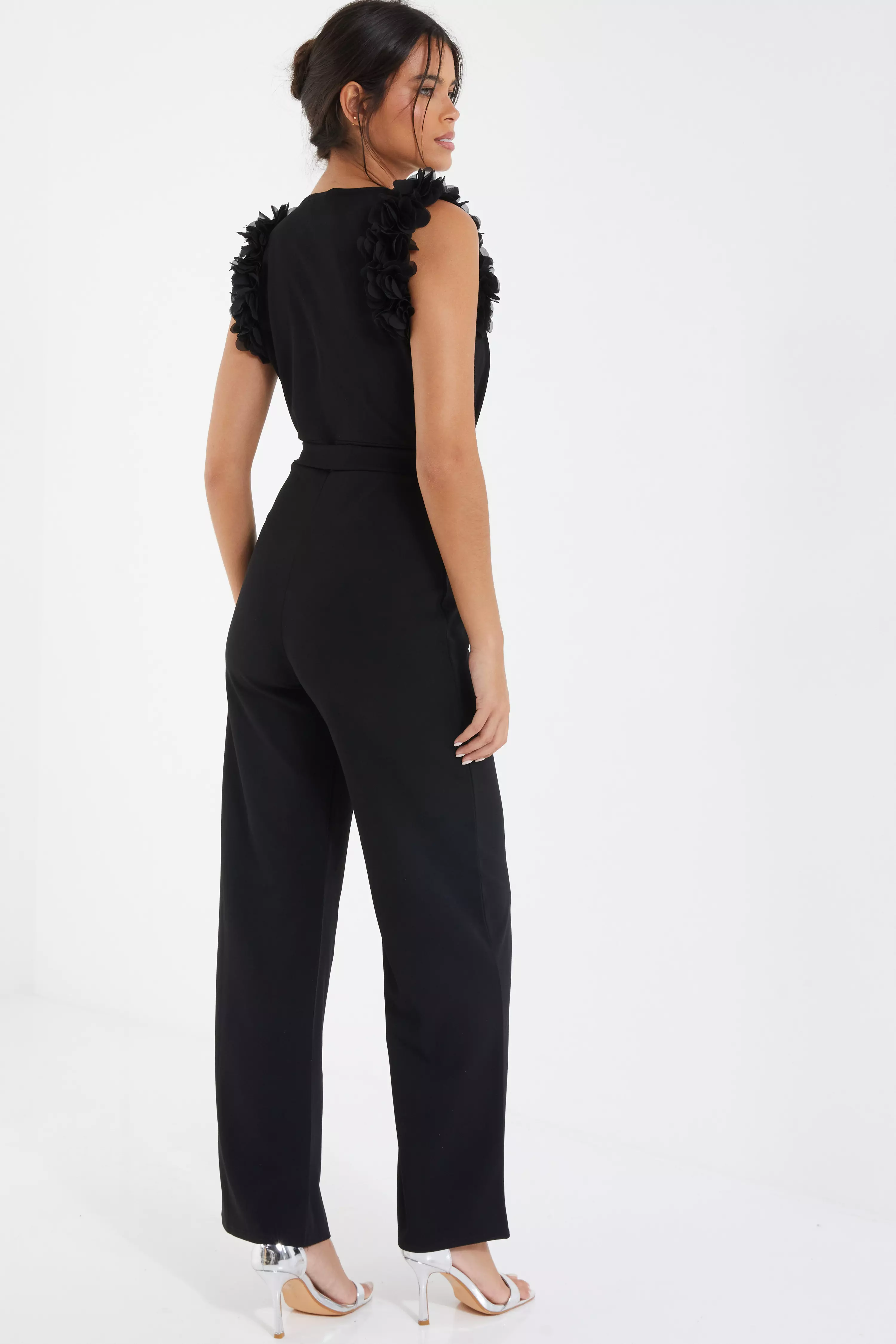 Black Frill Plazzo Jumpsuit