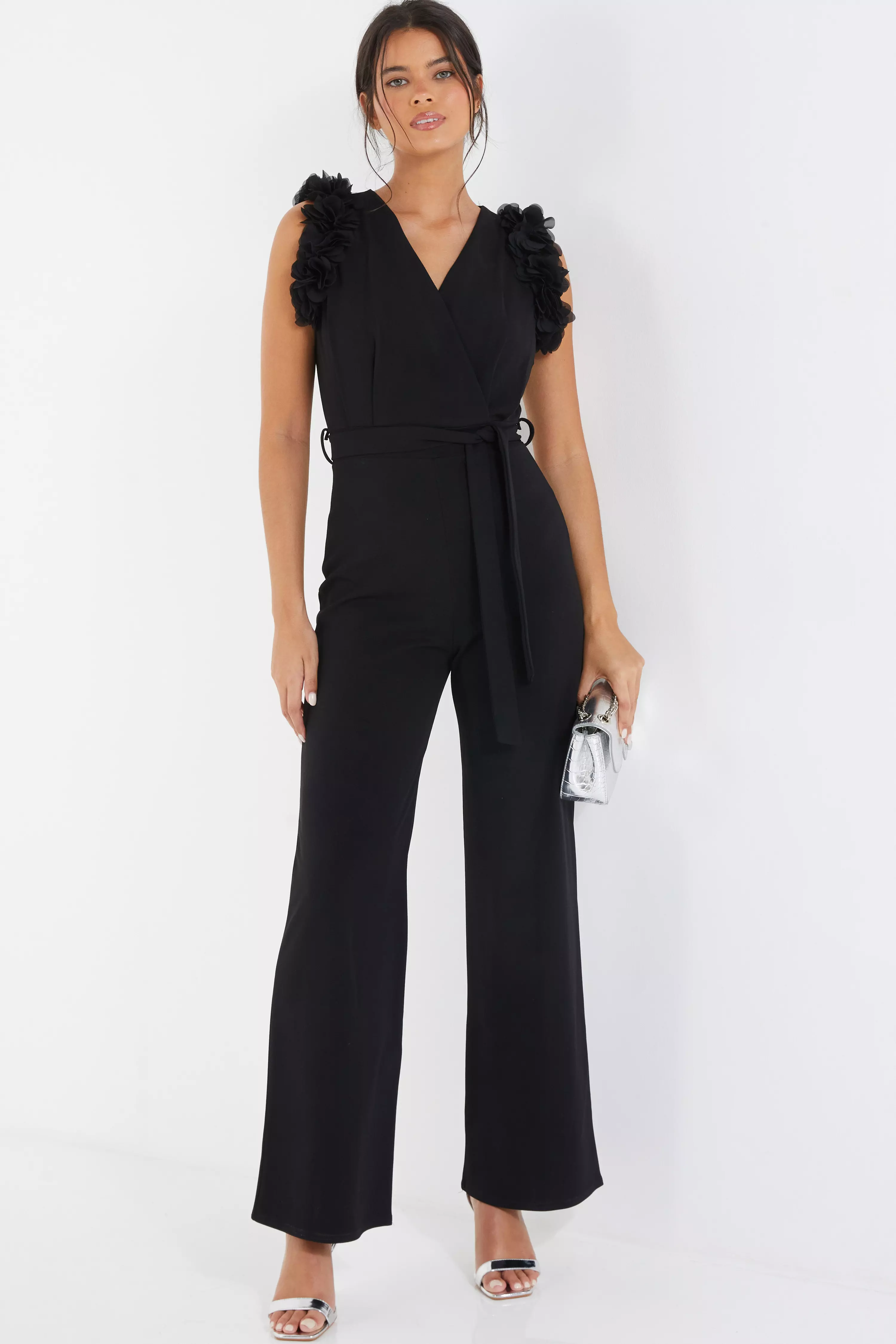 Black Frill Plazzo Jumpsuit