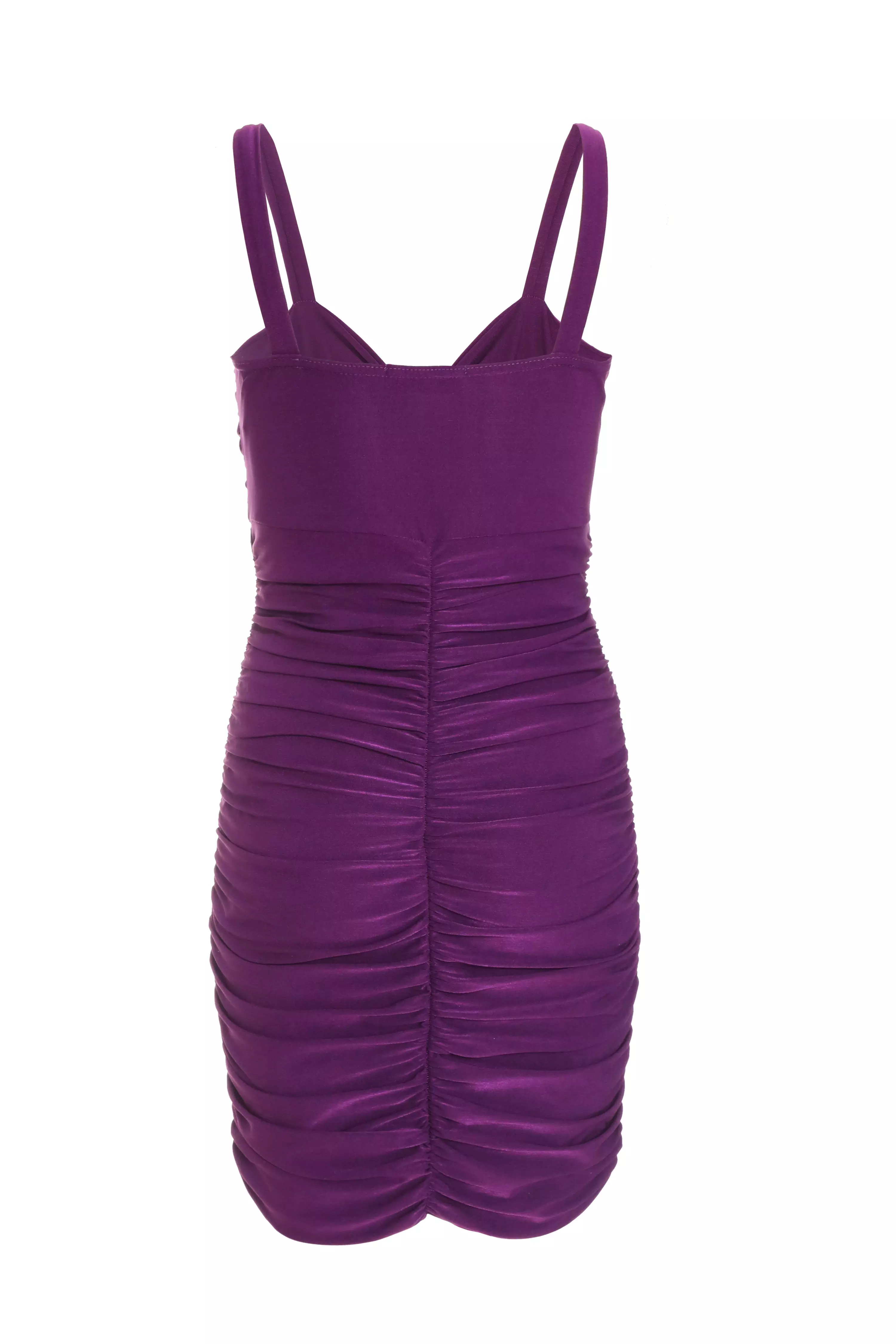 Purple Ruched Mini Dress