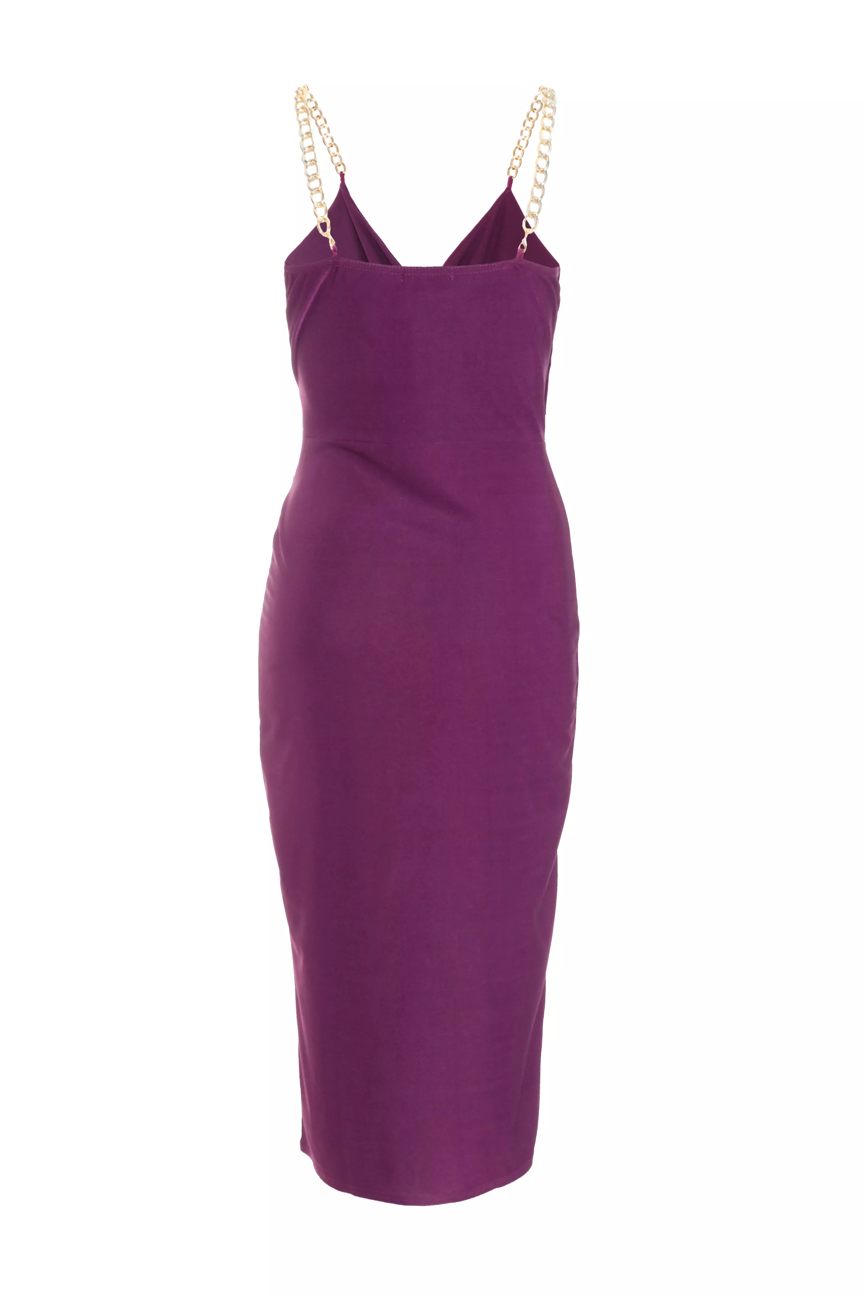 Purple Wrap Midi Dress