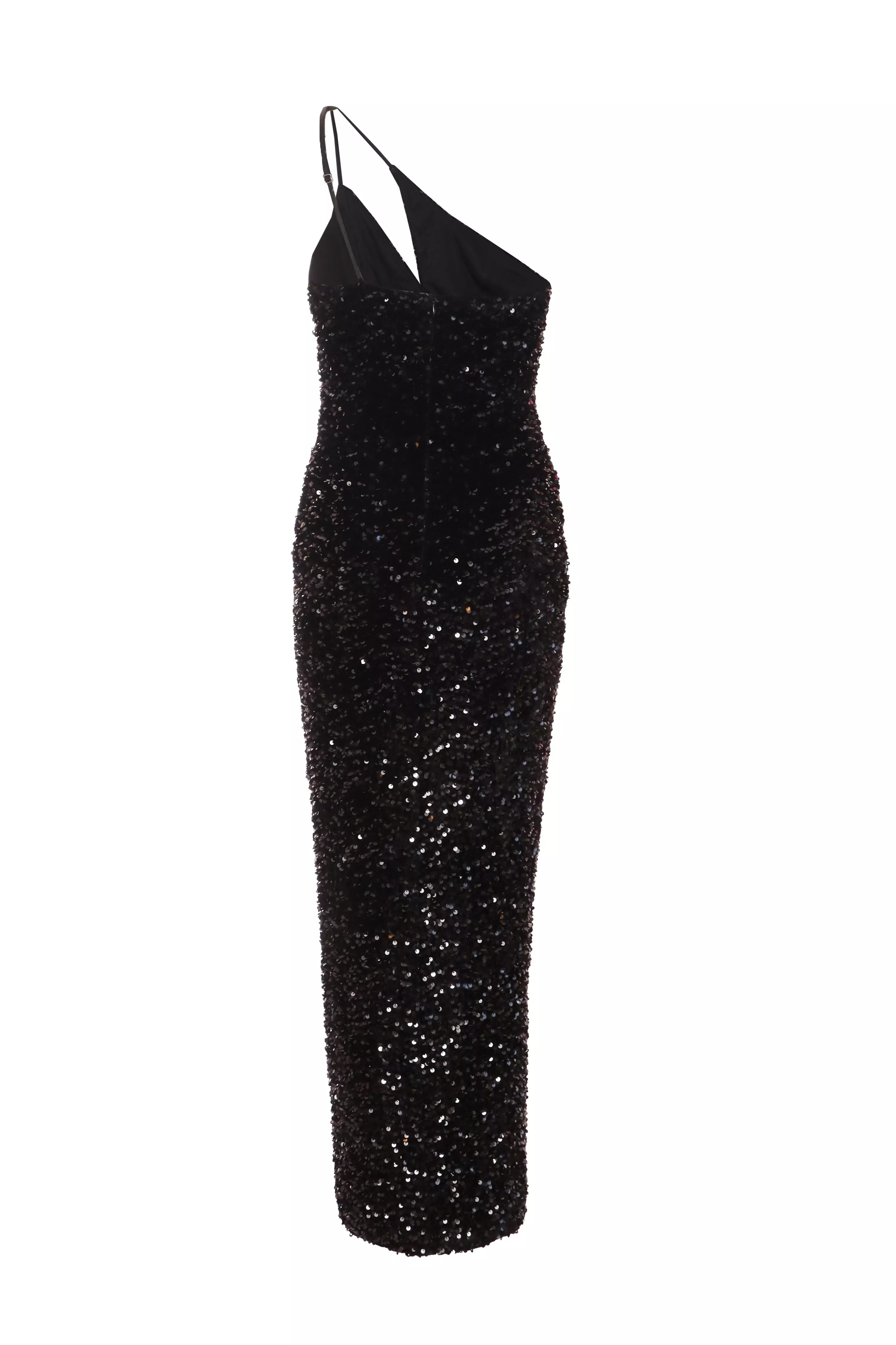 Petite Black Sequin Cut Out Maxi Dress